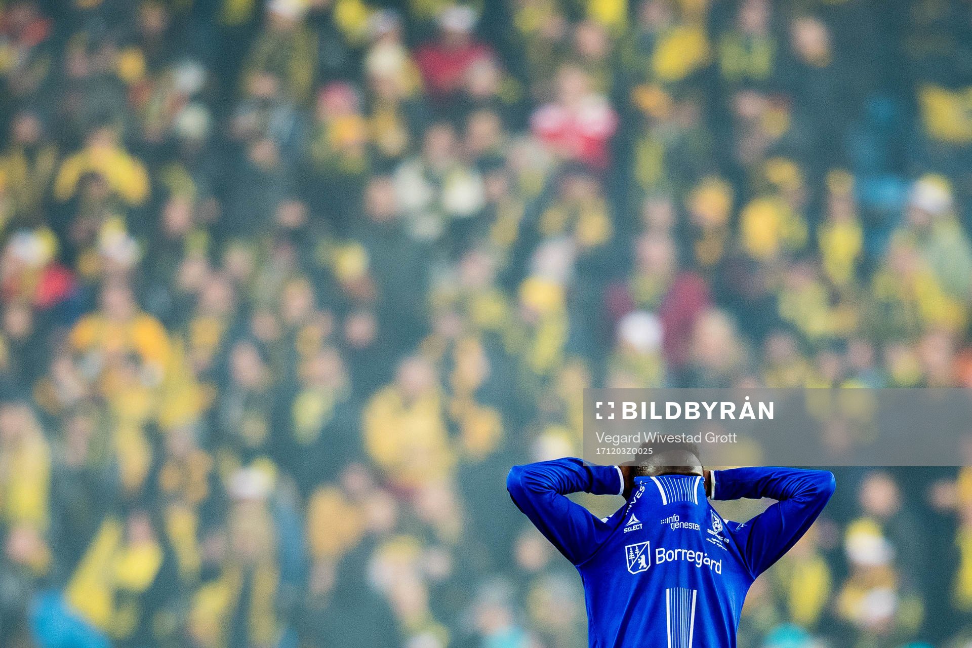 Krepin Diatta of Sarpsborg 08 looks dejected losing the cup