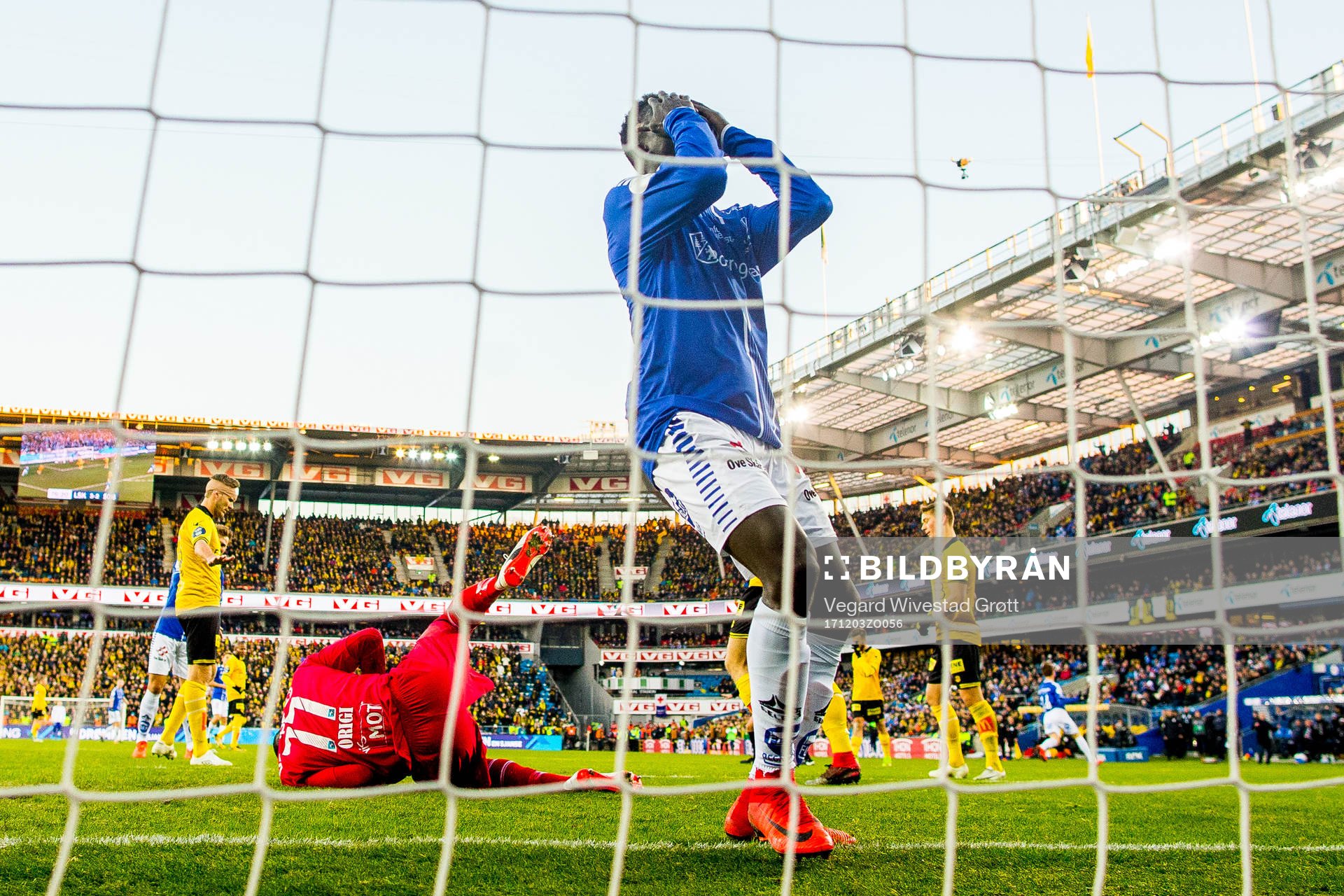 Krepin Diatta of Sarpsborg 08 looks dejected