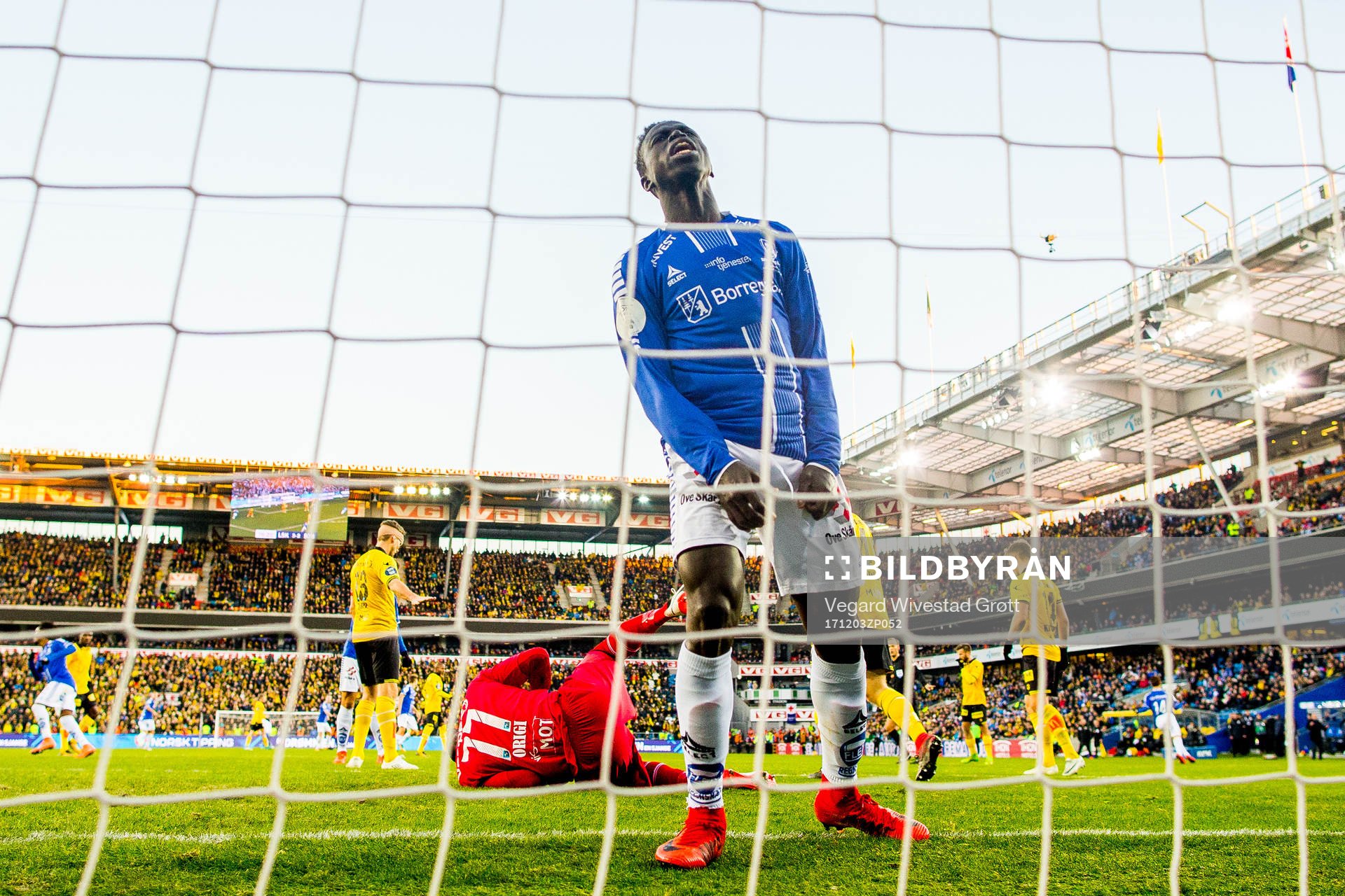 Krepin Diatta of Sarpsborg 08 looks dejected