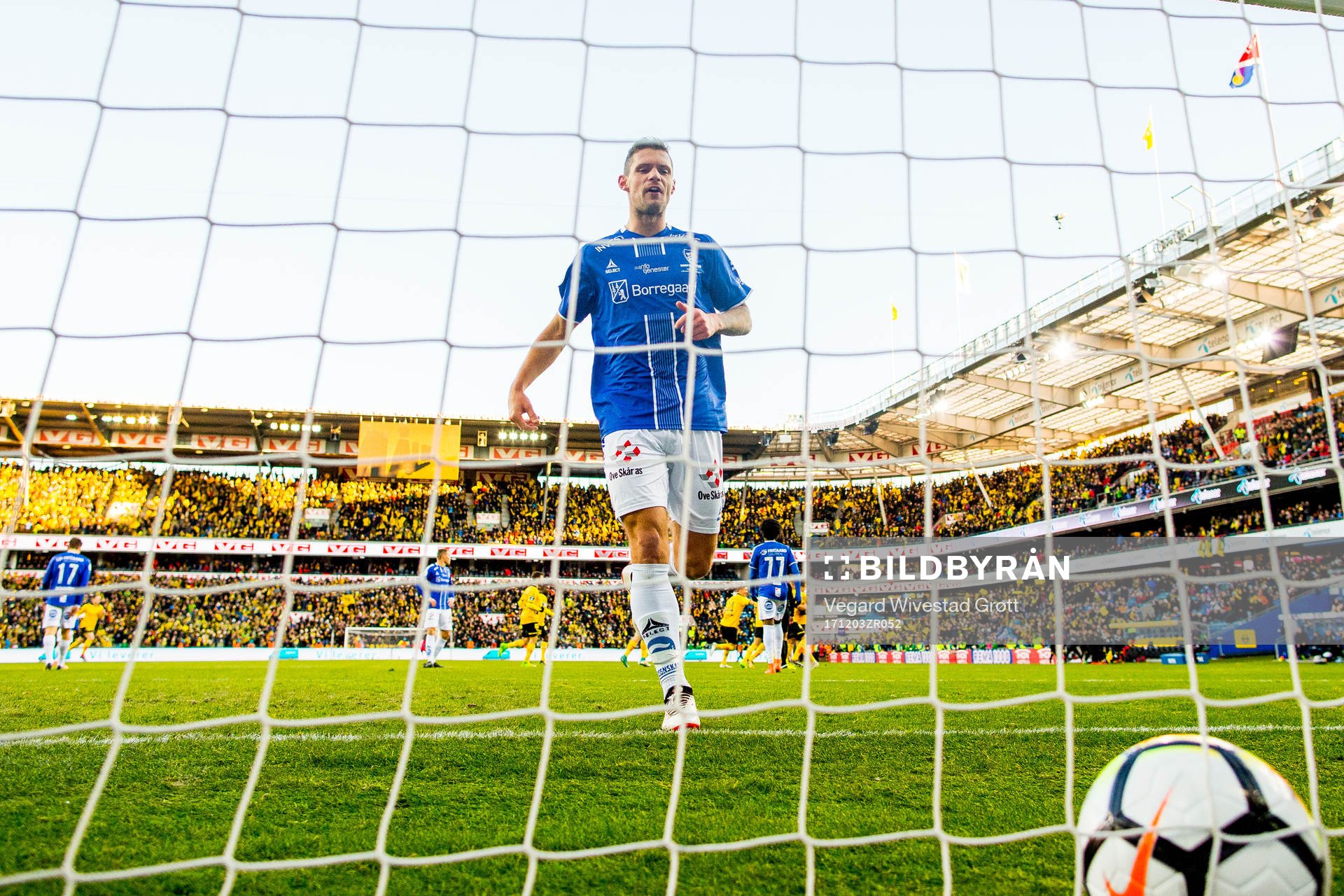 Joackim Jørgensen of Sarpsborg 08 picks up the ball from