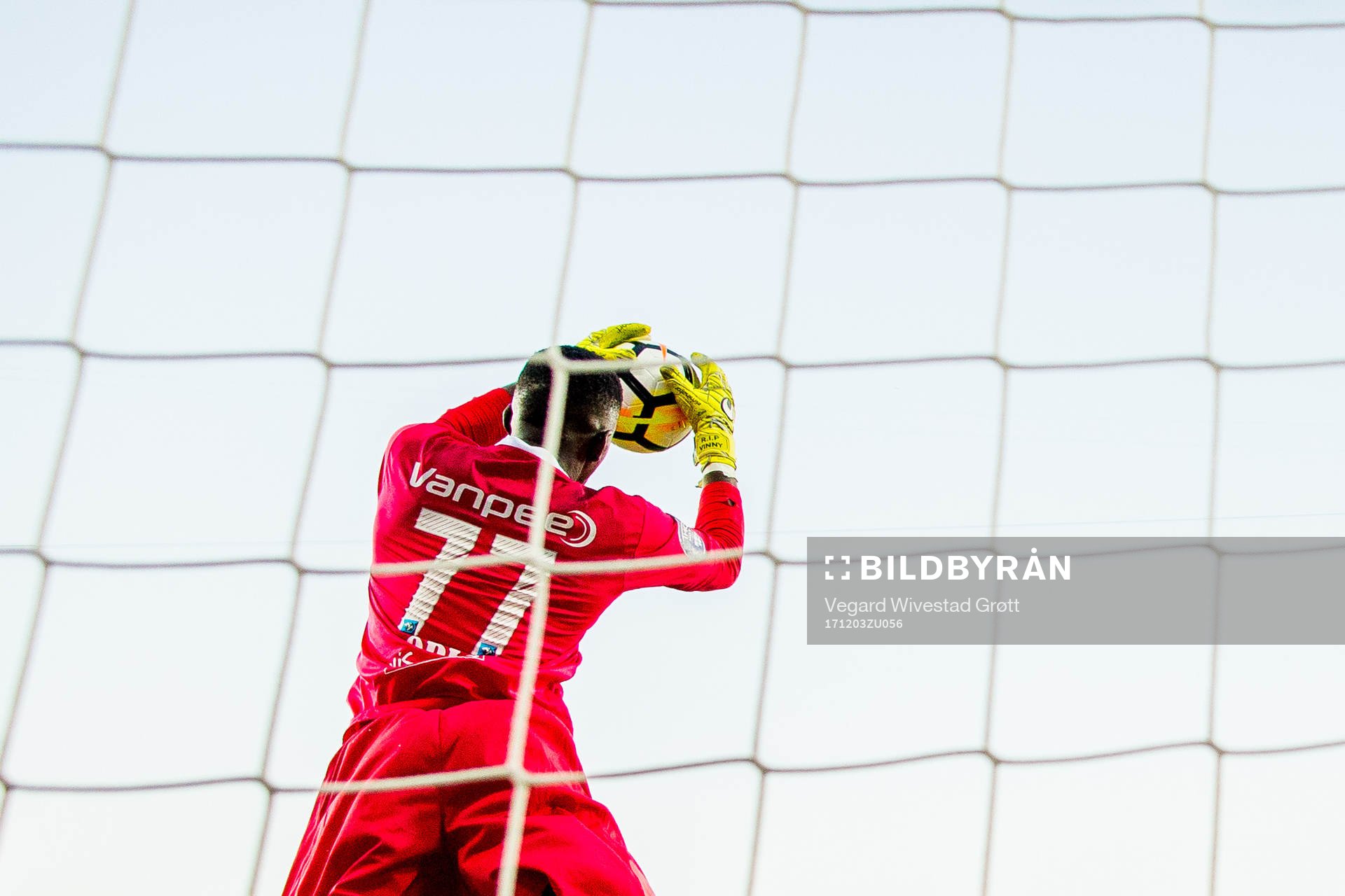 Goalkeeper Arnold Origi of Lillestrøm makes a save