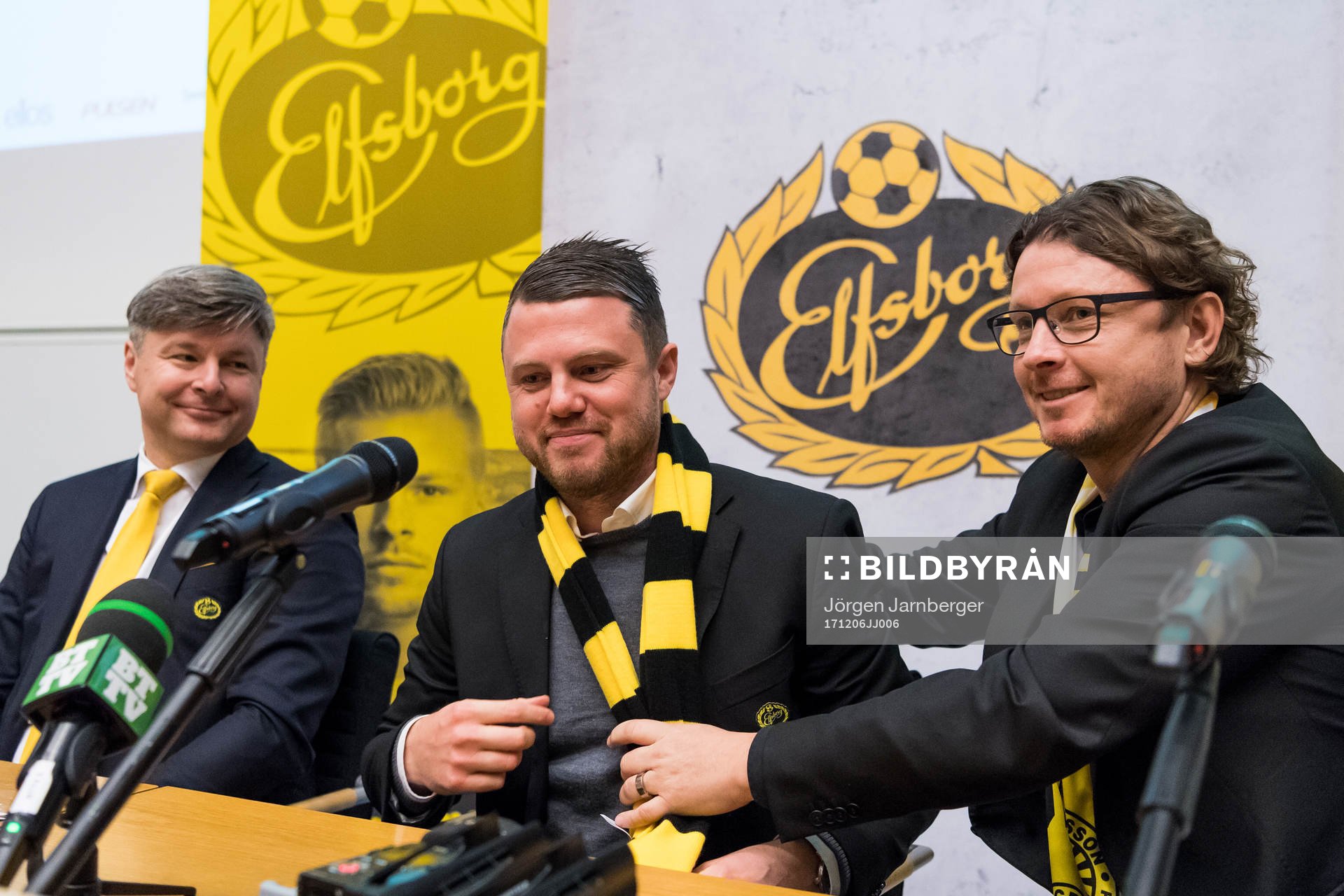 Elfsborgs ordförande Bo Johansson, Jimmy Thelin och