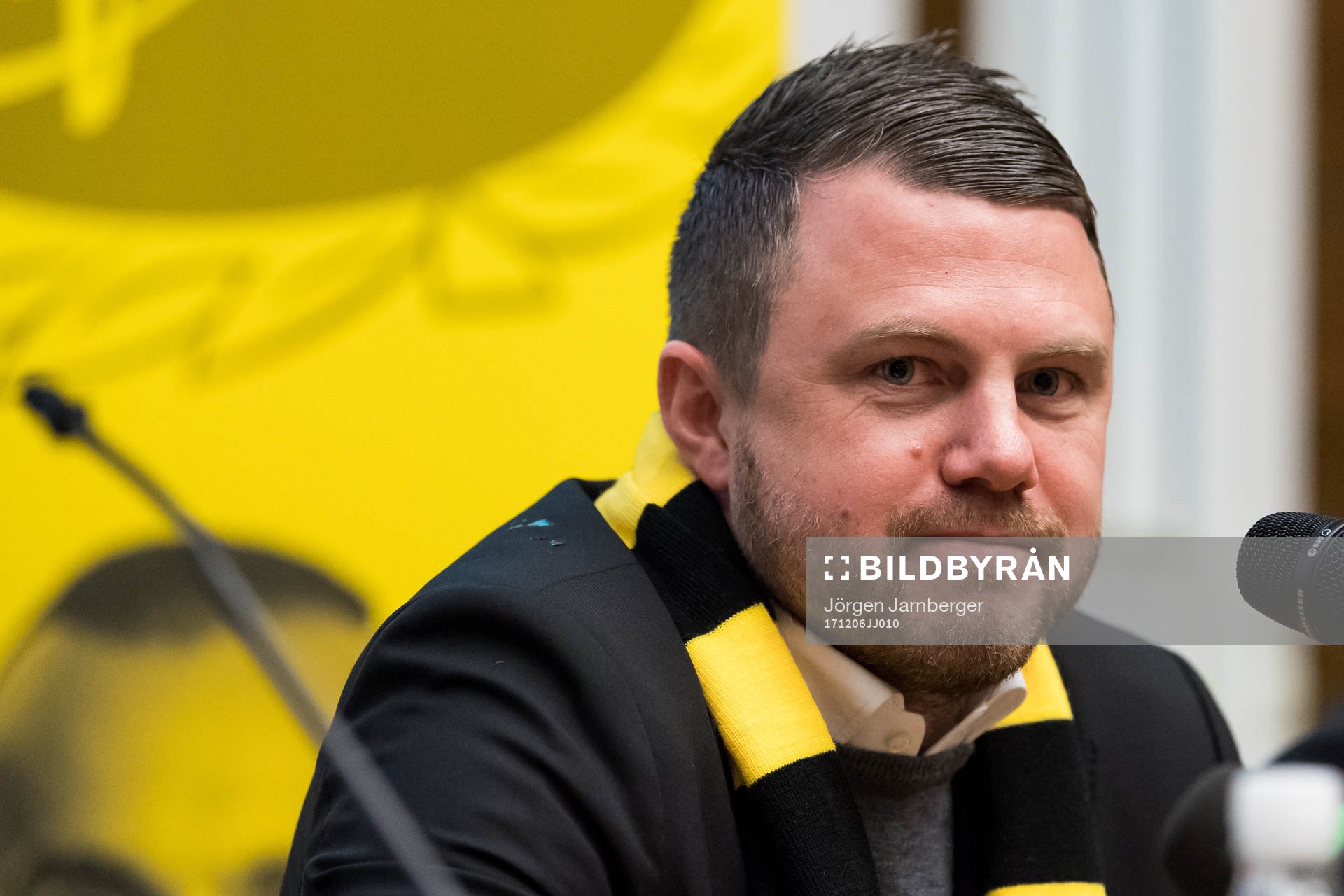 Jimmy Thelin under IF Elfsborgs presskonferensen  den 6 december 2017 i Borås.