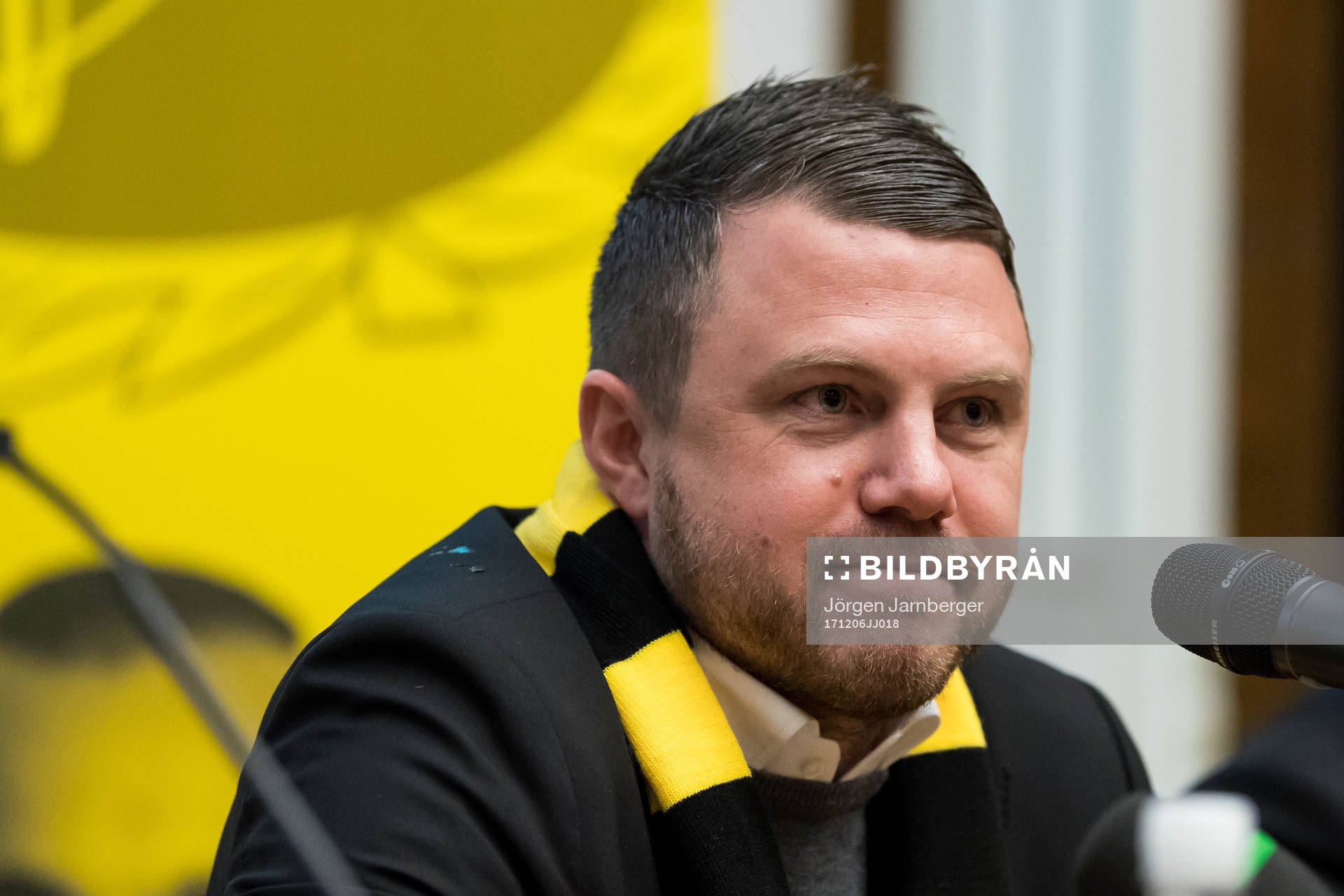 Jimmy Thelin under IF Elfsborgs presskonferensen  den 6 december 2017 i Borås.