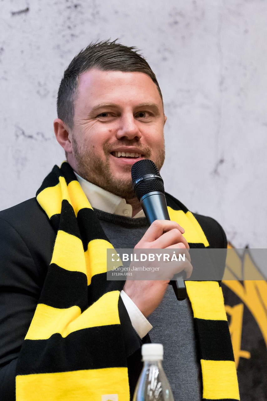 Jimmy Thelin under IF Elfsborgs presskonferensen  den 6 december 2017 i Borås.