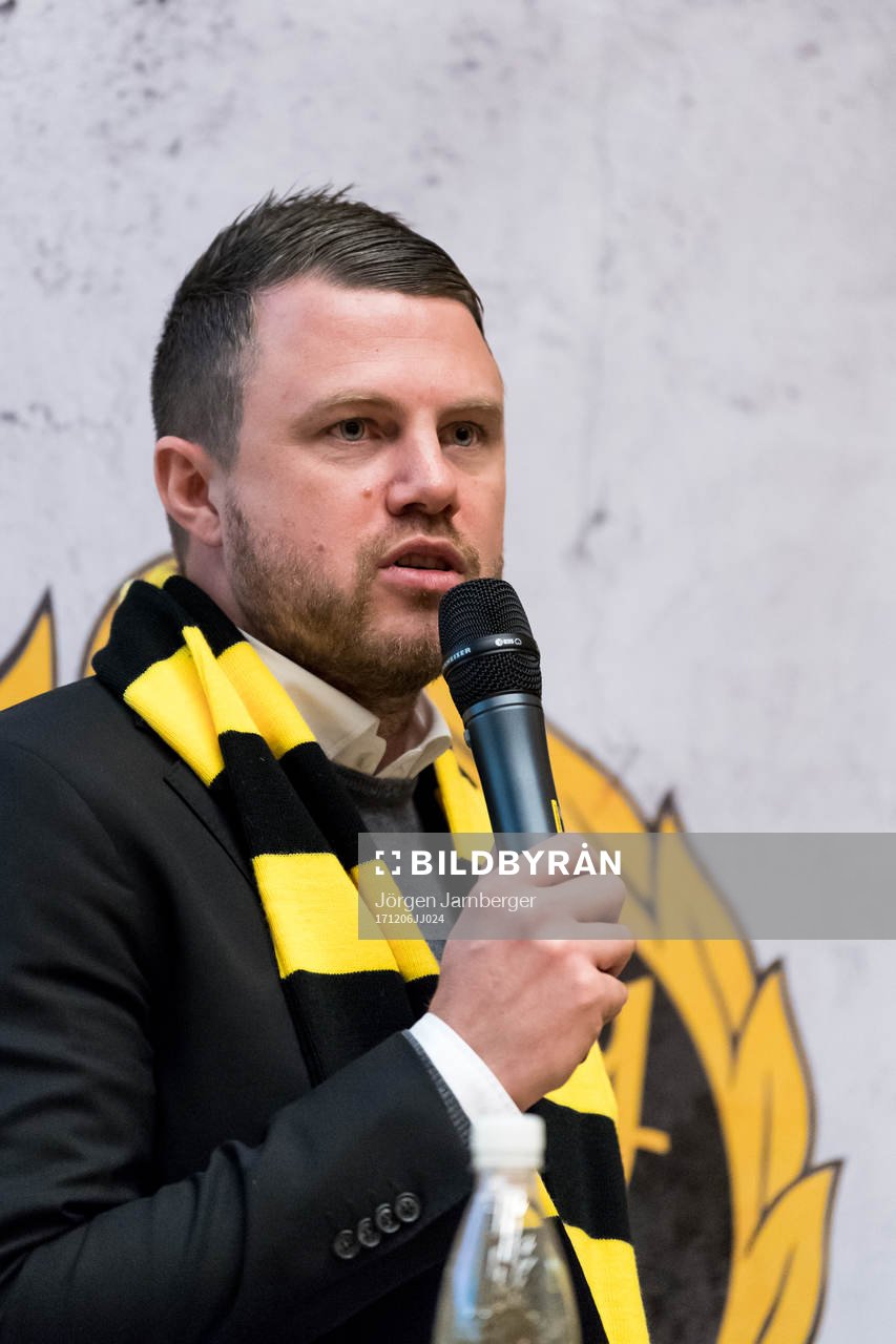 Jimmy Thelin under IF Elfsborgs presskonferensen  den 6 december 2017 i Borås.