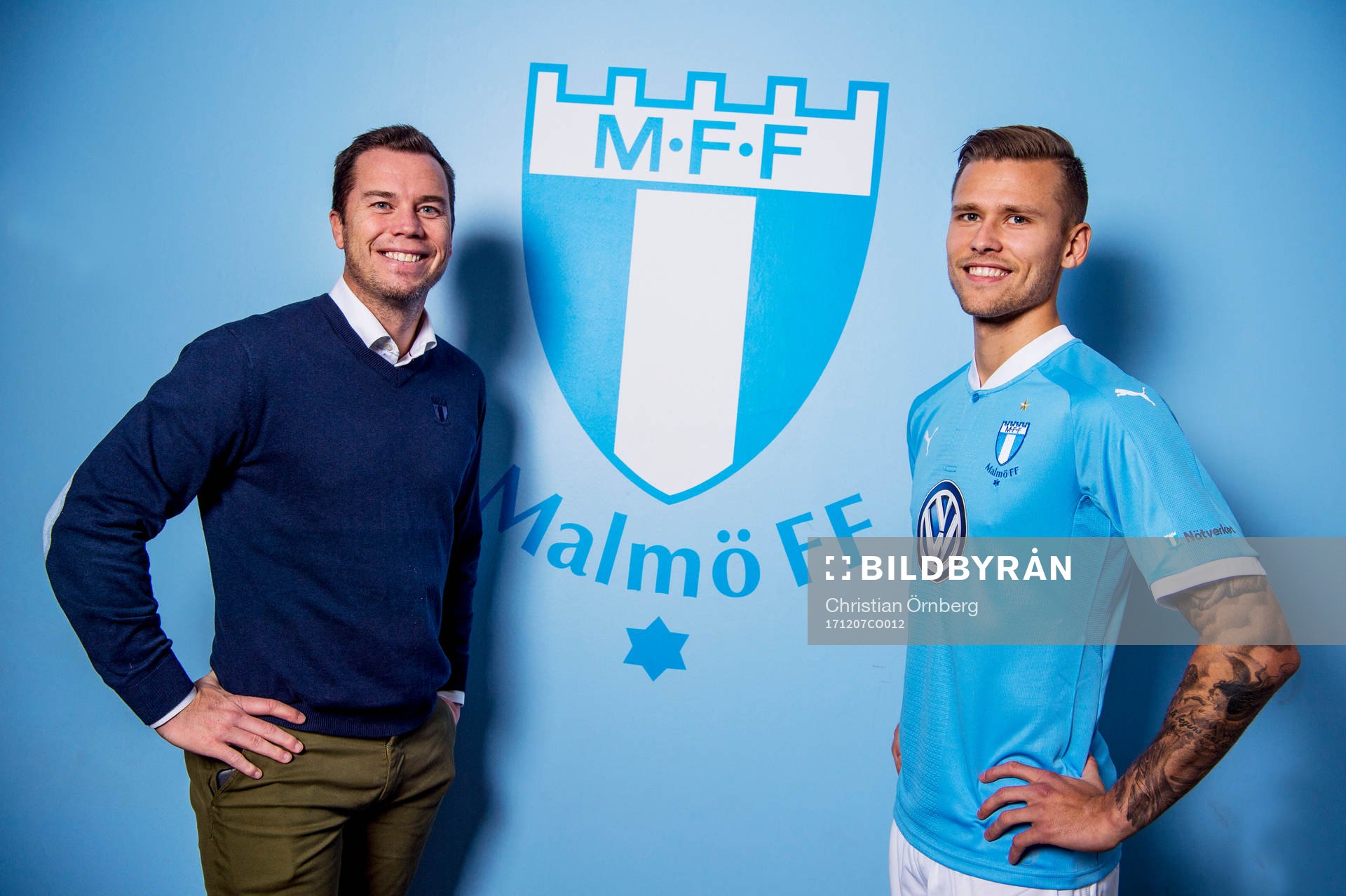 Malmö FF sportchef Daniel Andersson presenterar Arnor