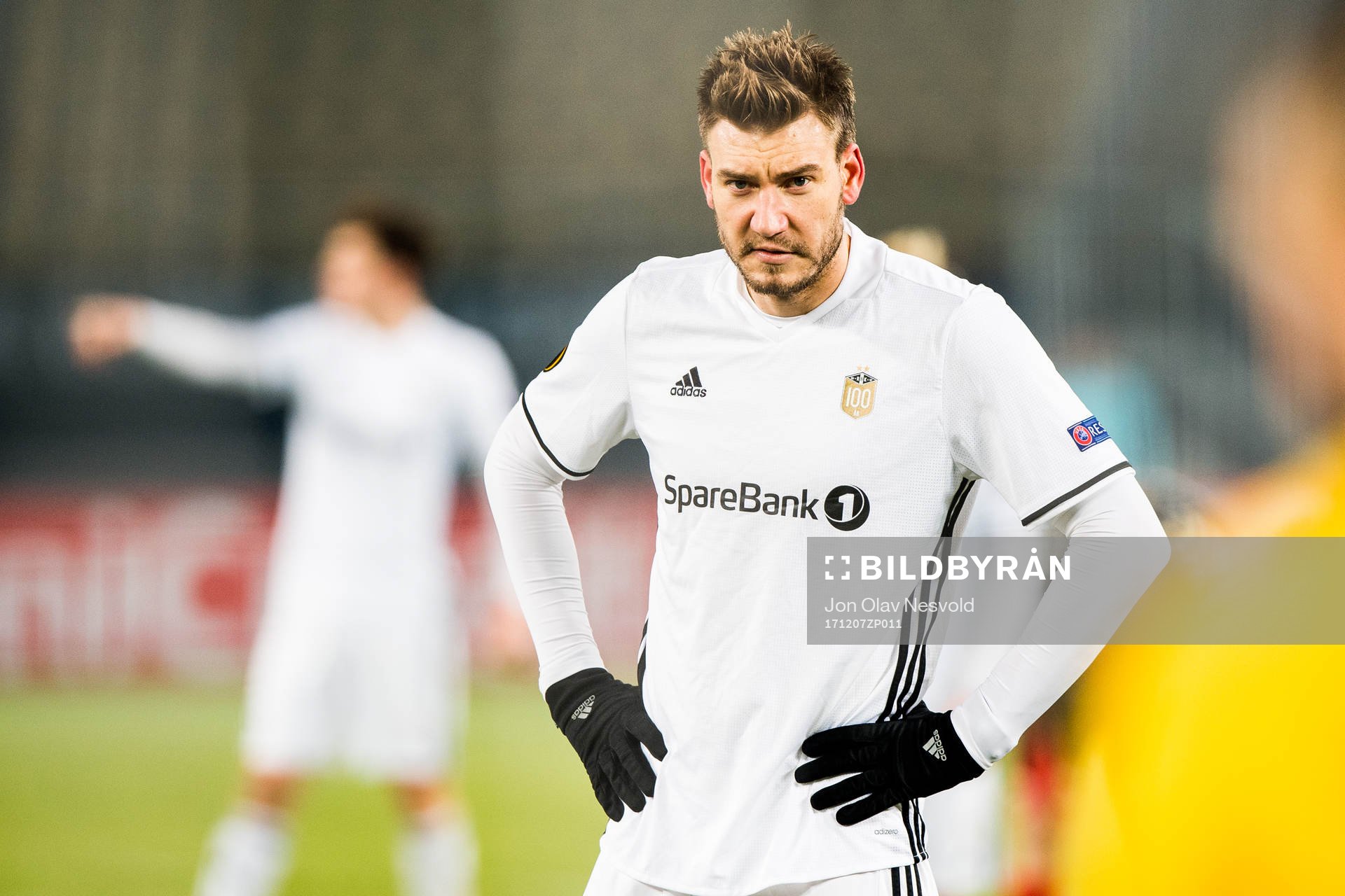 Nicklas Bendtner of Rosenborg prepares for a penalty kick