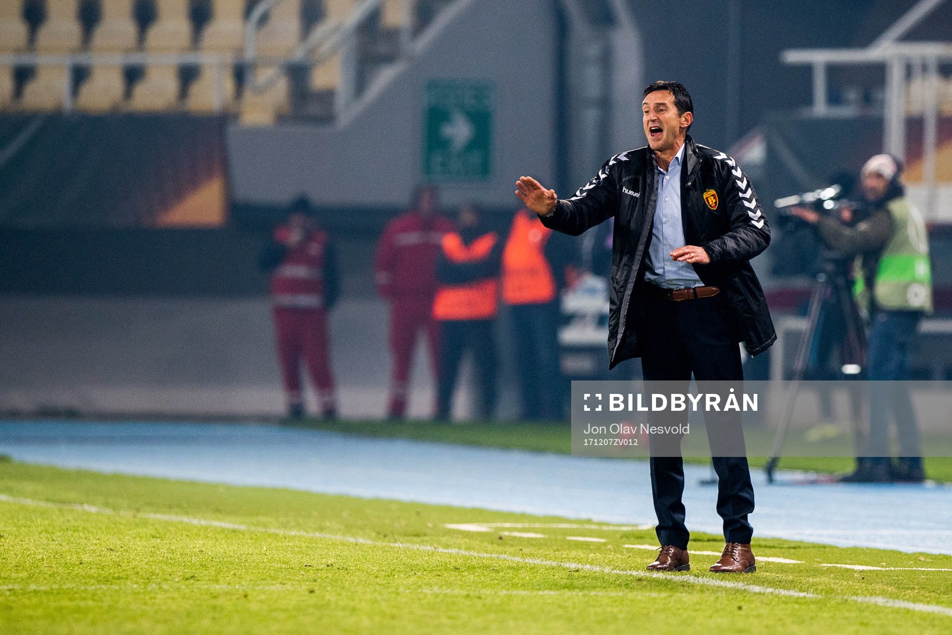 Cedomir Janevski, head coach of FK Vardar, during the Europa League match between FK Vardar and Rosenborg on December 7, 2017 in Skopje.