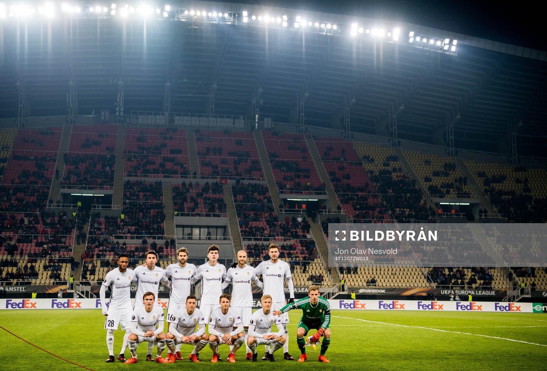 The starting eleven Samuel Adegbenro (2nd row), Anders