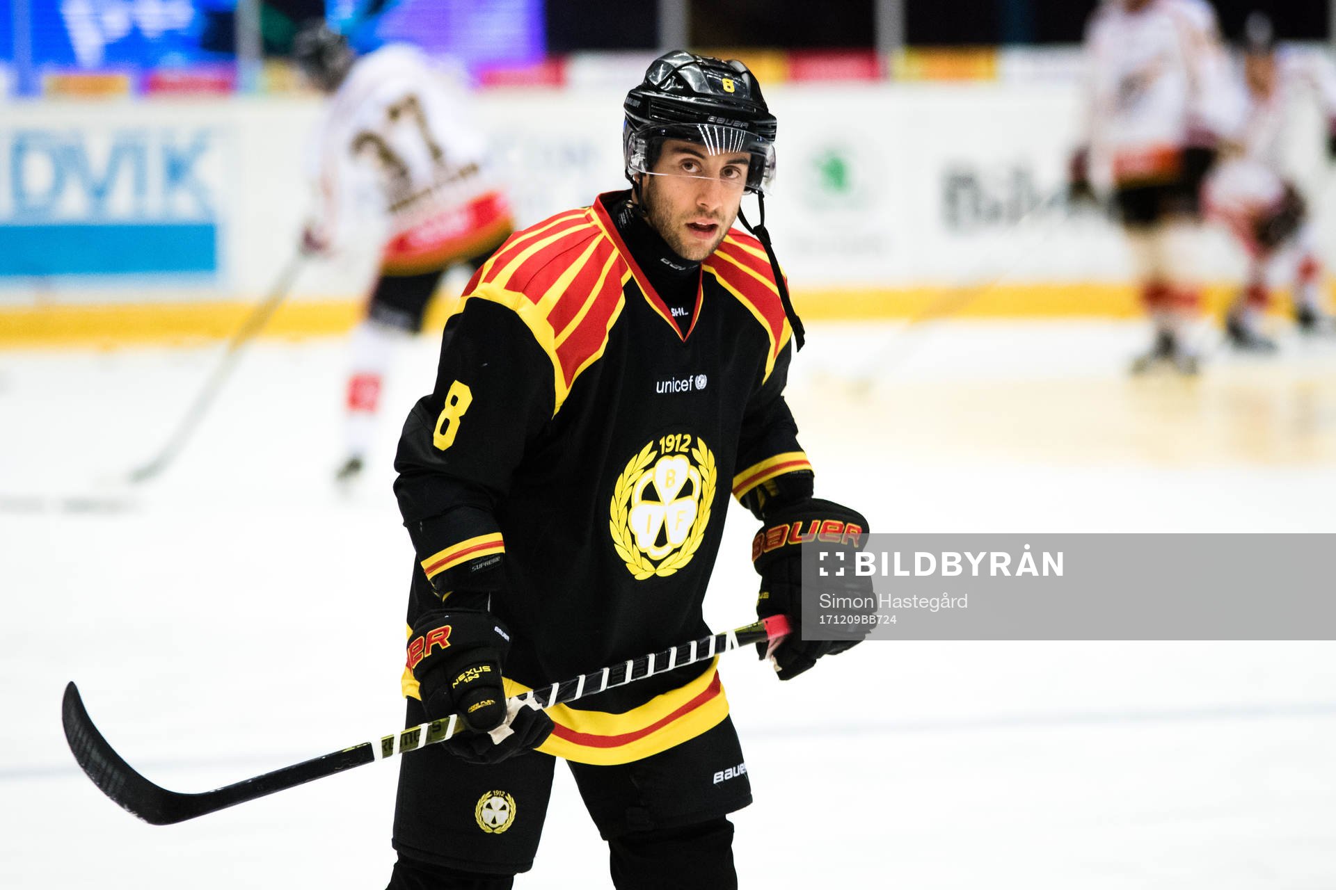 Brynäs Aaron Palushaj före  ishockeymatchen i SHL mellan