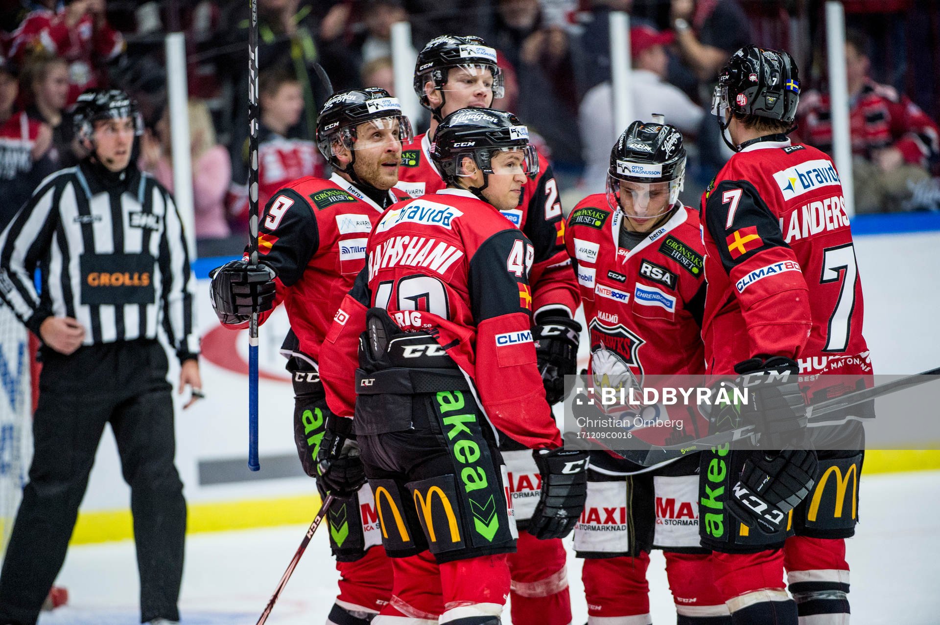 Malmö Redhawks Lars Bryggman, Frederik Storm, Rhett