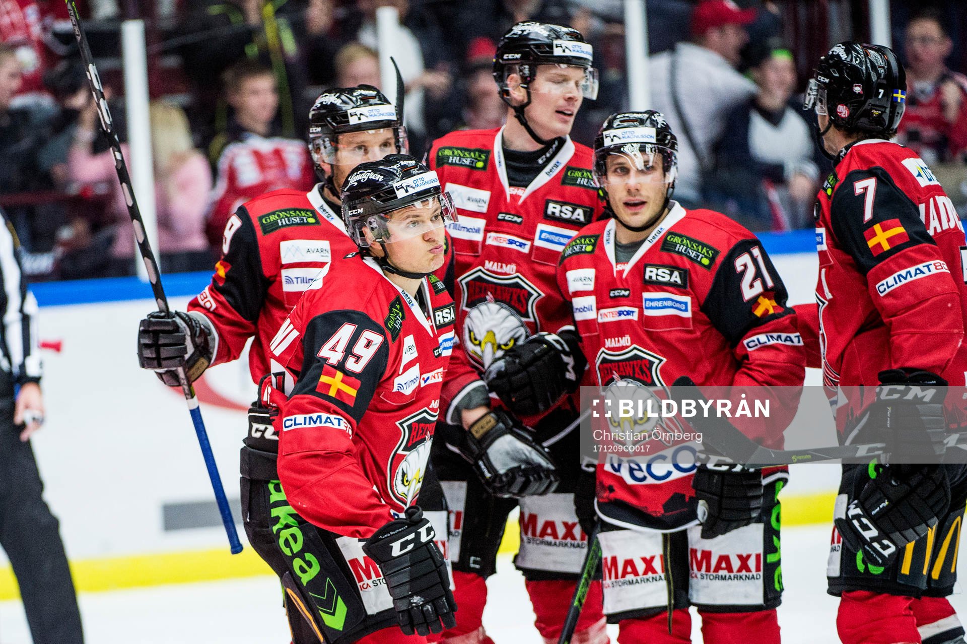 Malmö Redhawks Lars Bryggman, Frederik Storm, Rhett