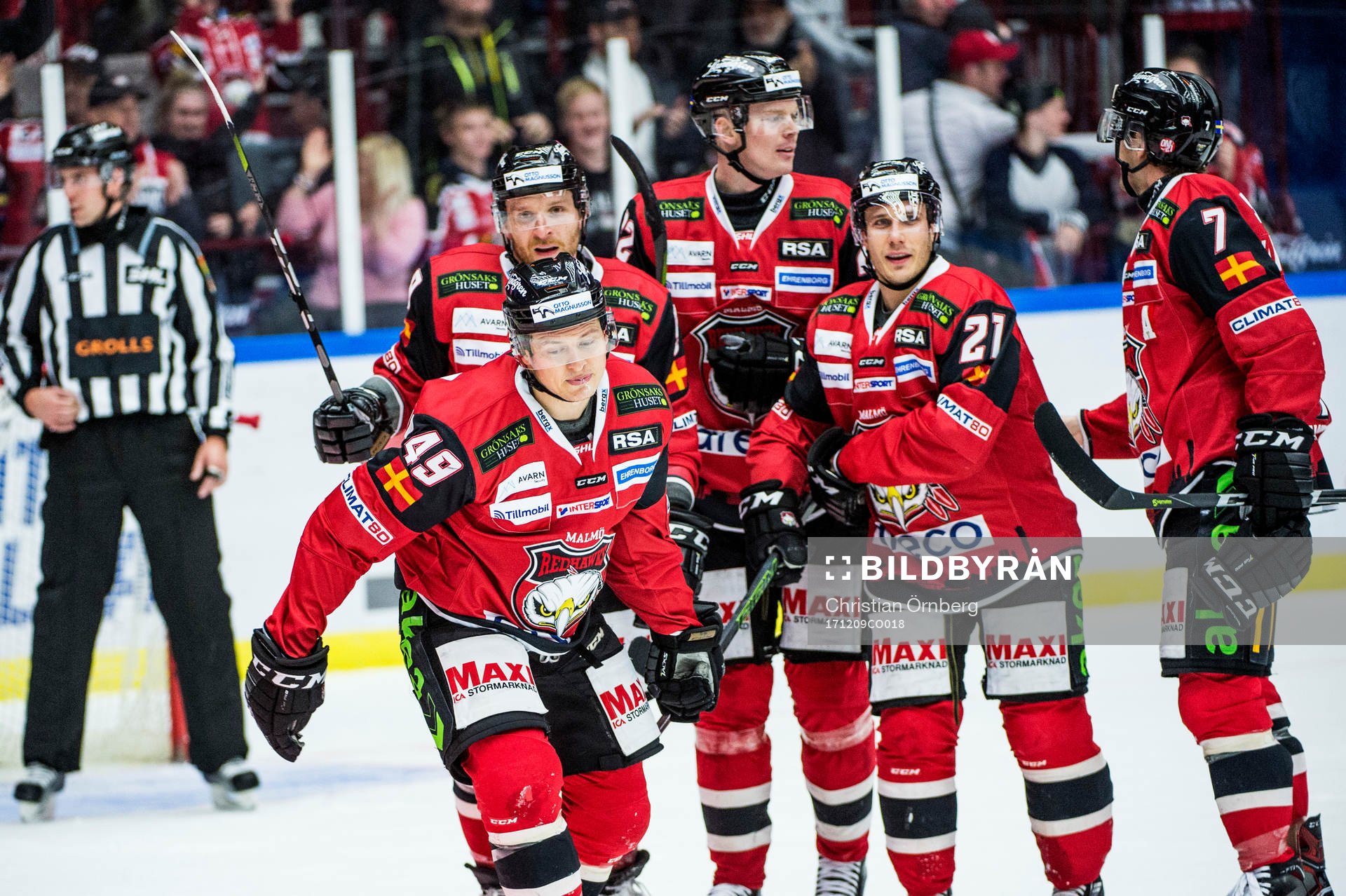 Malmö Redhawks Lars Bryggman, Frederik Storm, Rhett