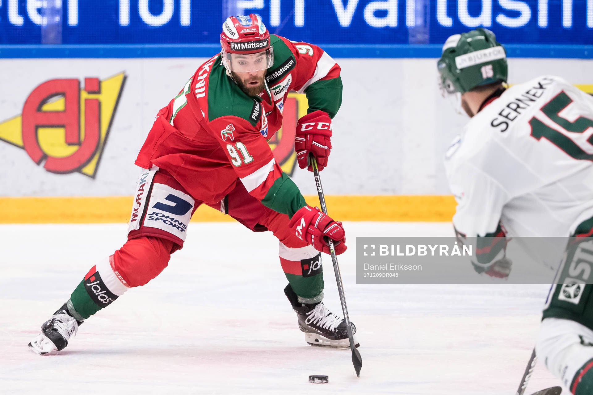 Moras Jacob Lagacé  i ishockeymatchen i SHL mellan Mora