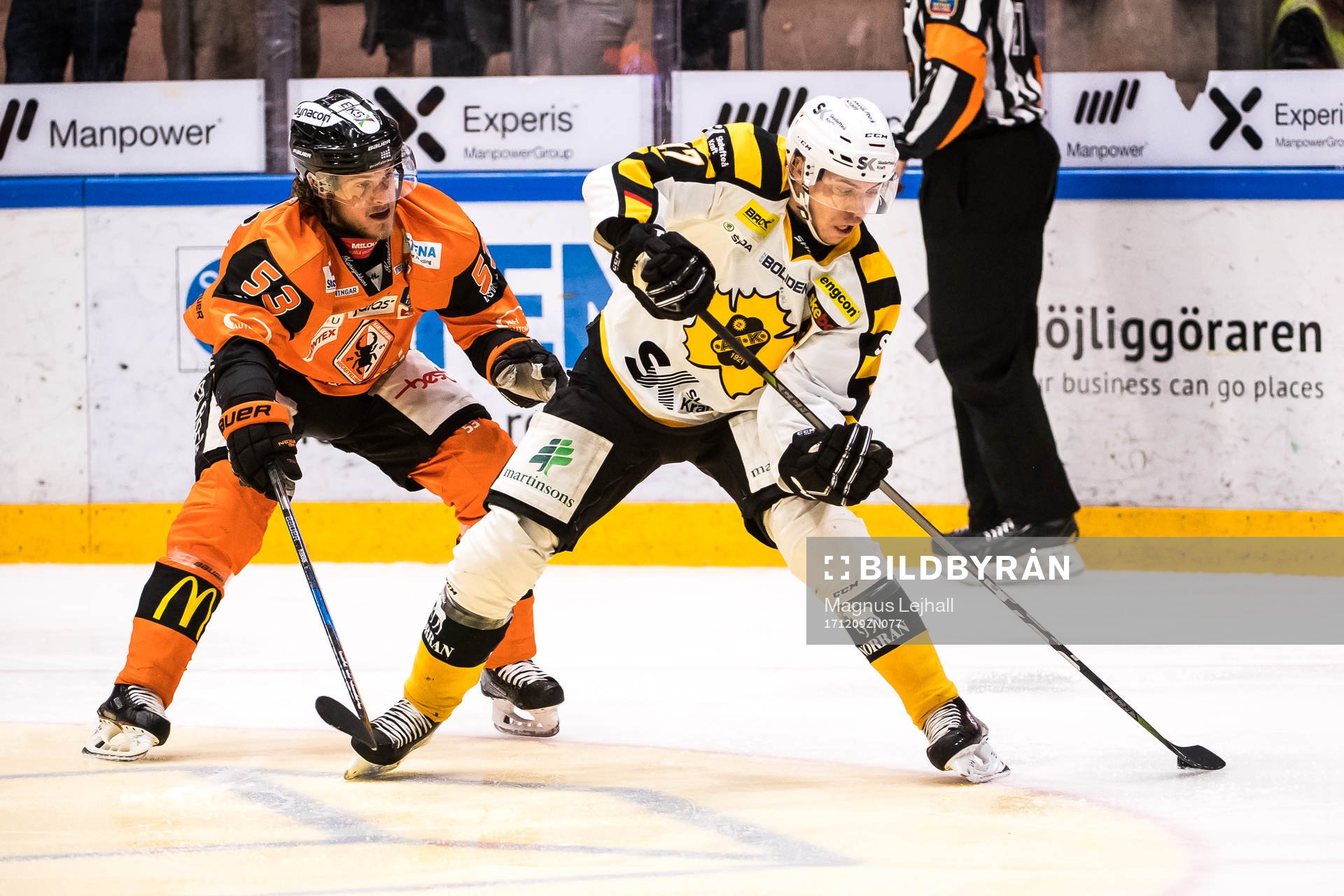 Karlskronas Bobbo Petersson och Skellefteås Pär Lindholm