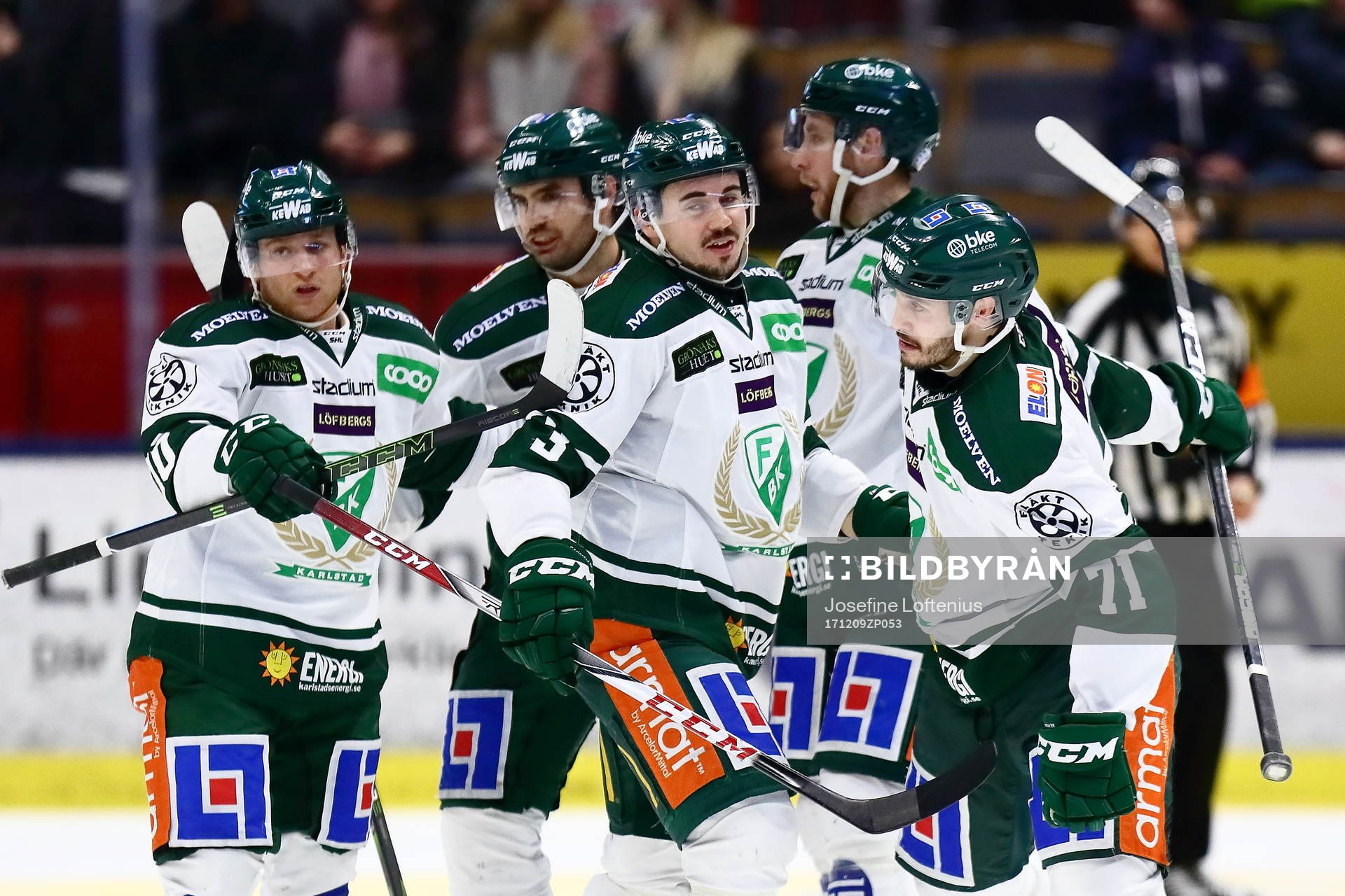 Färjestads Jesse Virtanen har precis gjort mål