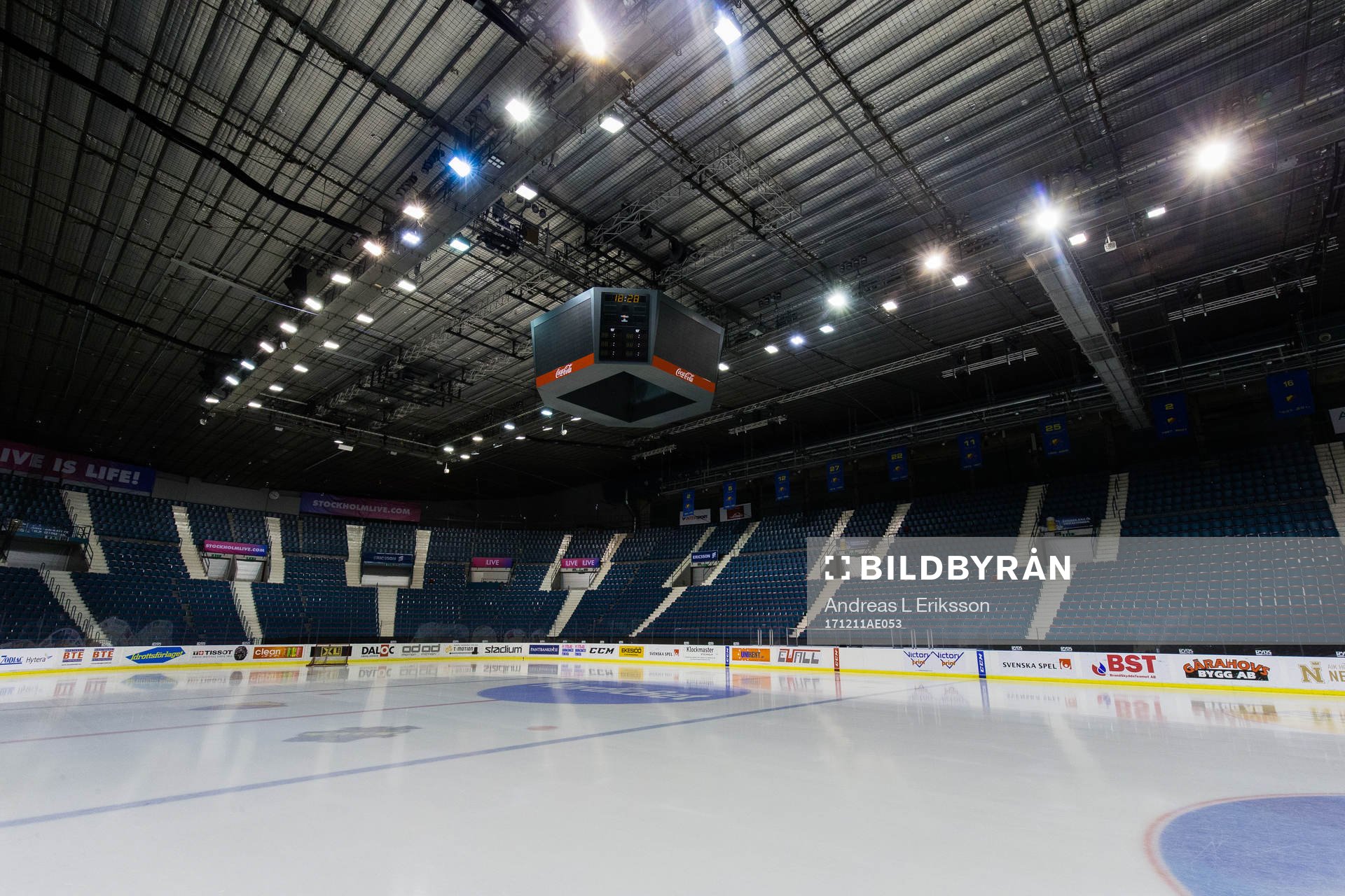 Interiör av Hovet innan en träning med Sveriges