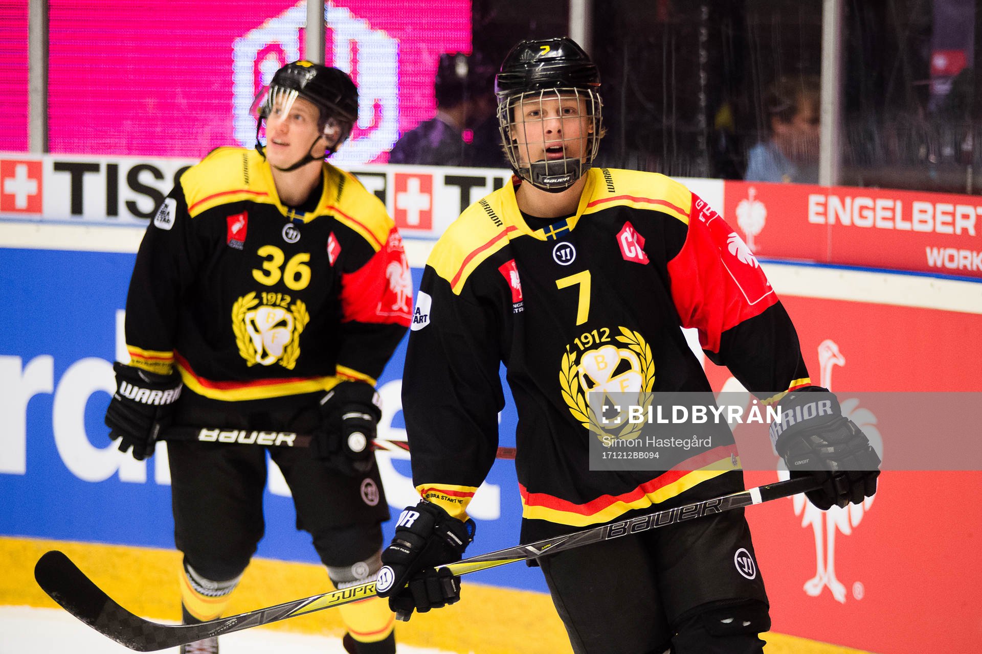 Adam Boqvist of Brynäs prior the CHL game between Brynäs