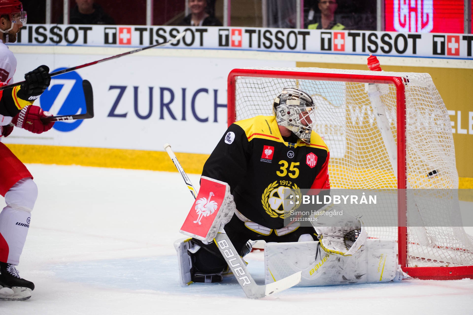 Tomas Marcinko of Ocelari Trinec scores the 0-1 goal behind