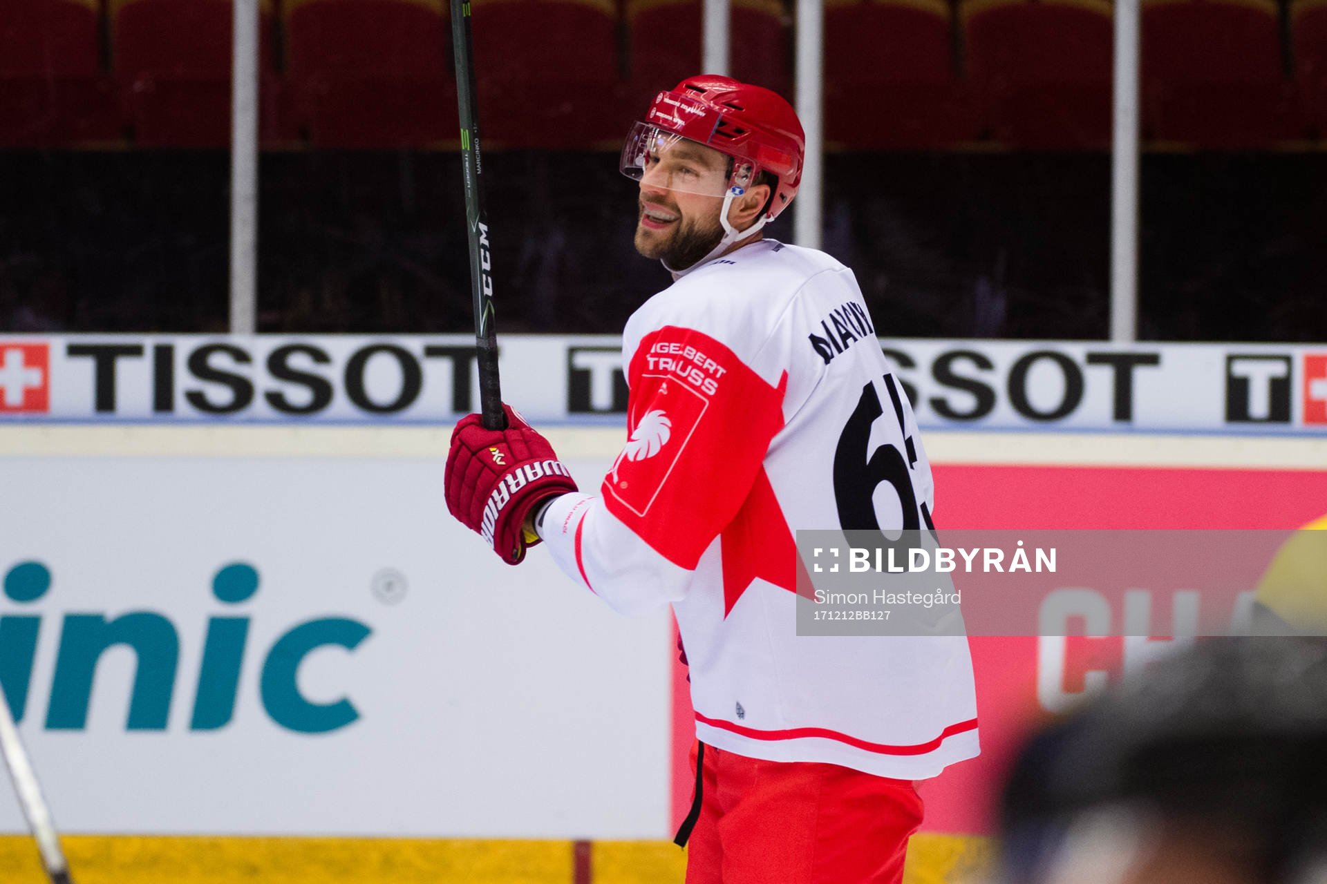 Tomas Marcinko of Ocelari Trinec celebrates the 0-1 goal