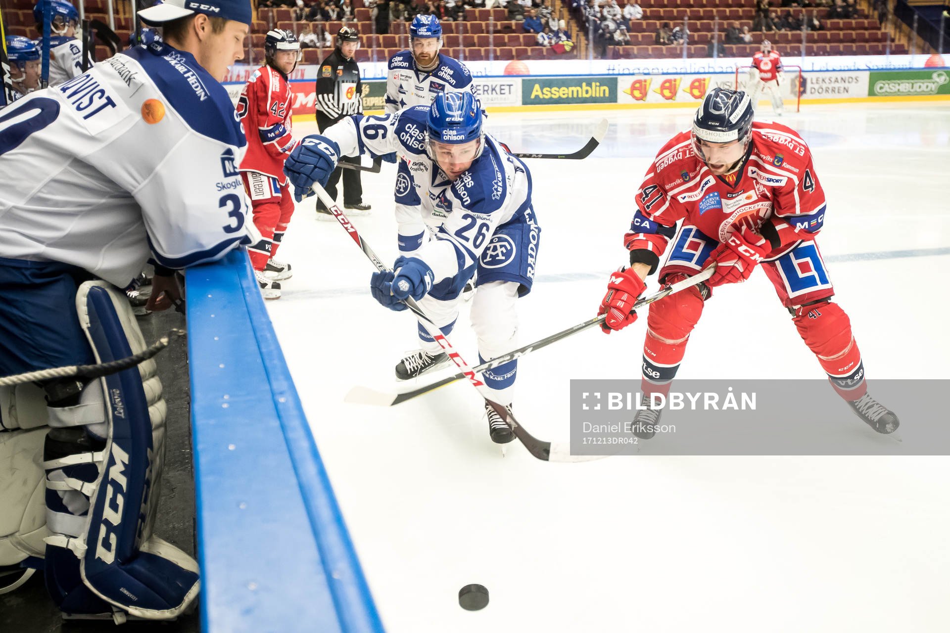 Leksands Patrik Norén och Västerviks Joacim Hedblad  i