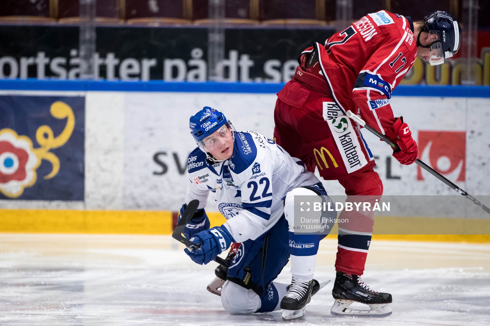 Leksands Martin Grönberg och Västerviks Dan Pettersson  i