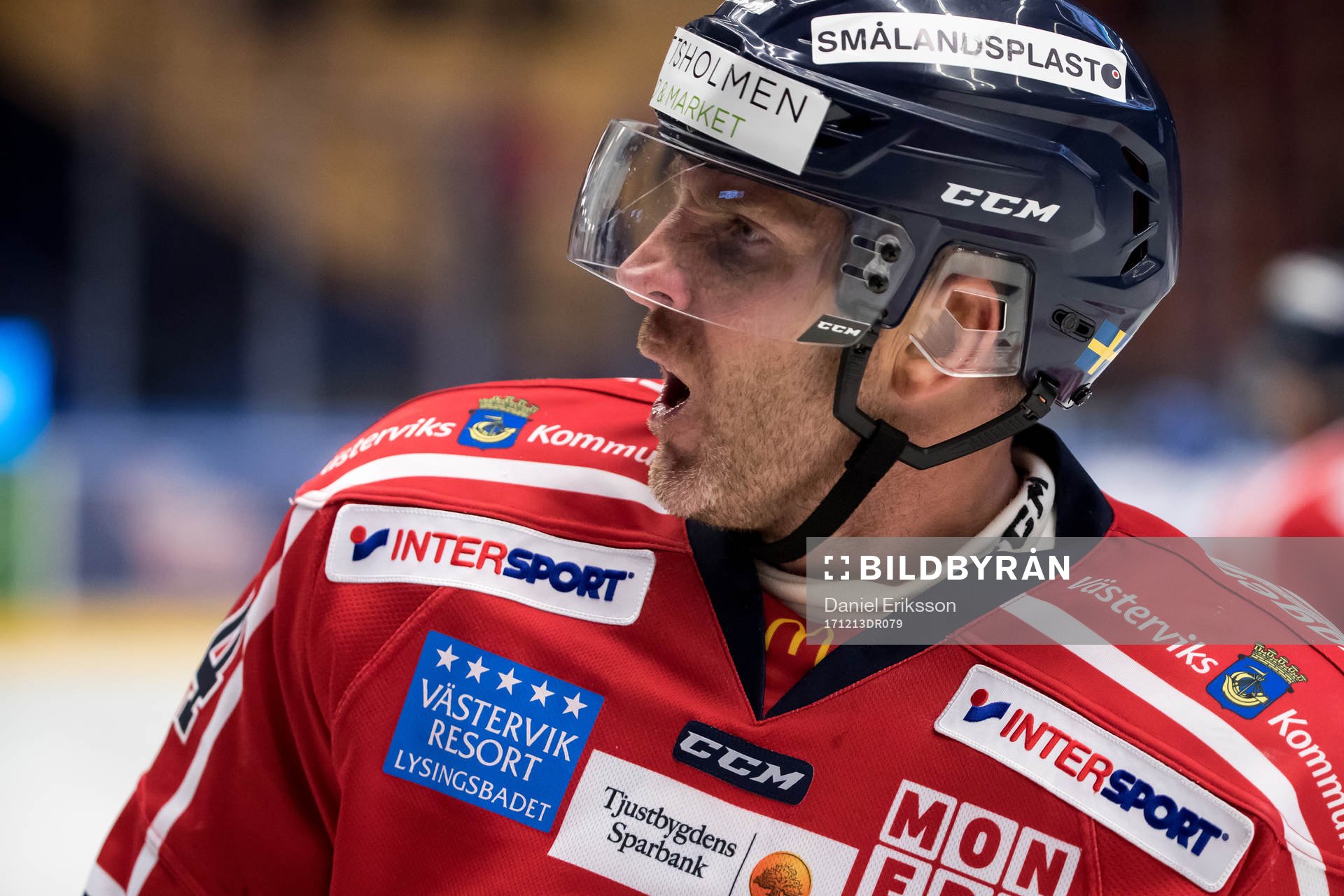 Västerviks Conny Strömberg  i ishockeymatchen i