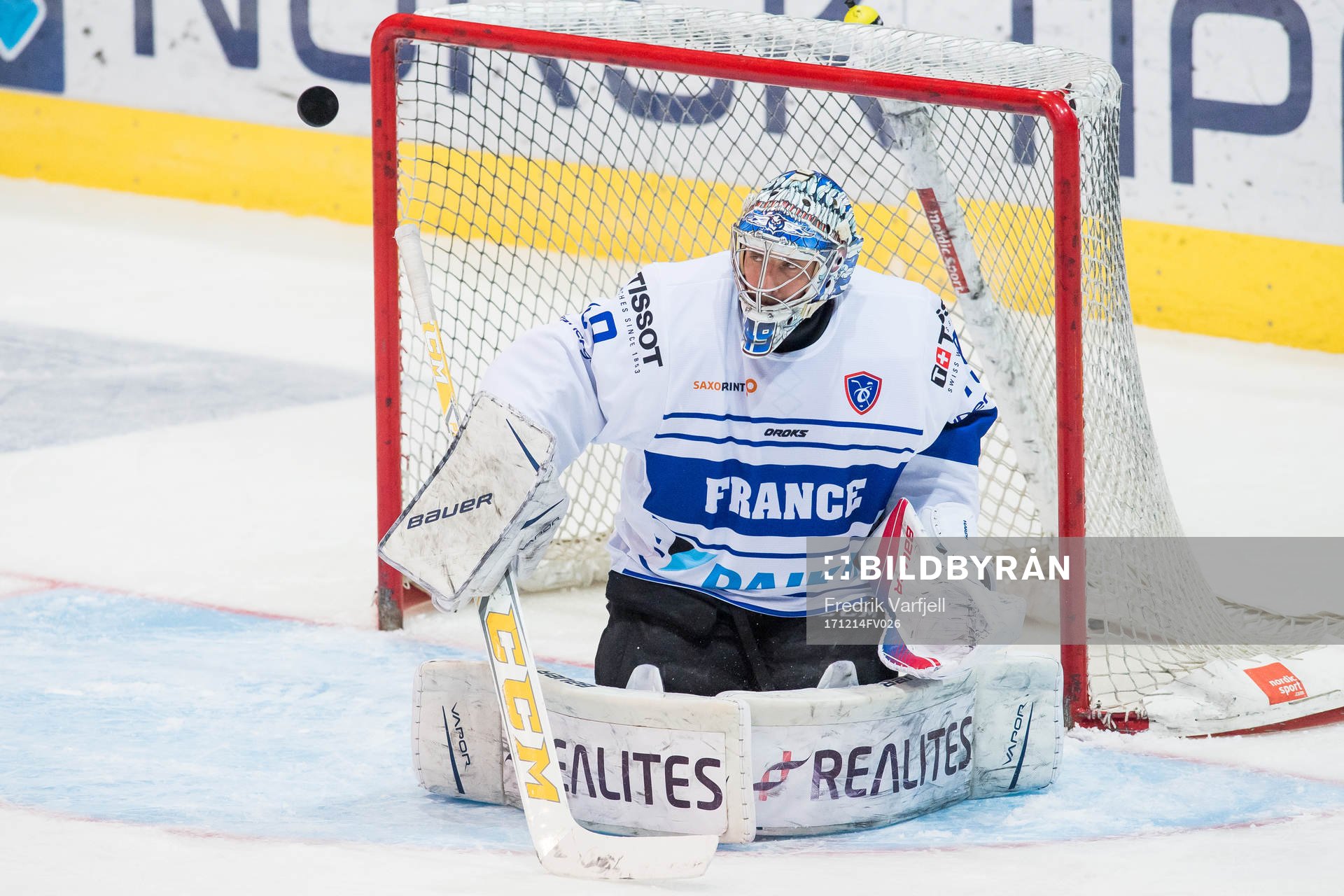 Goaltender Florian Hardy of France
