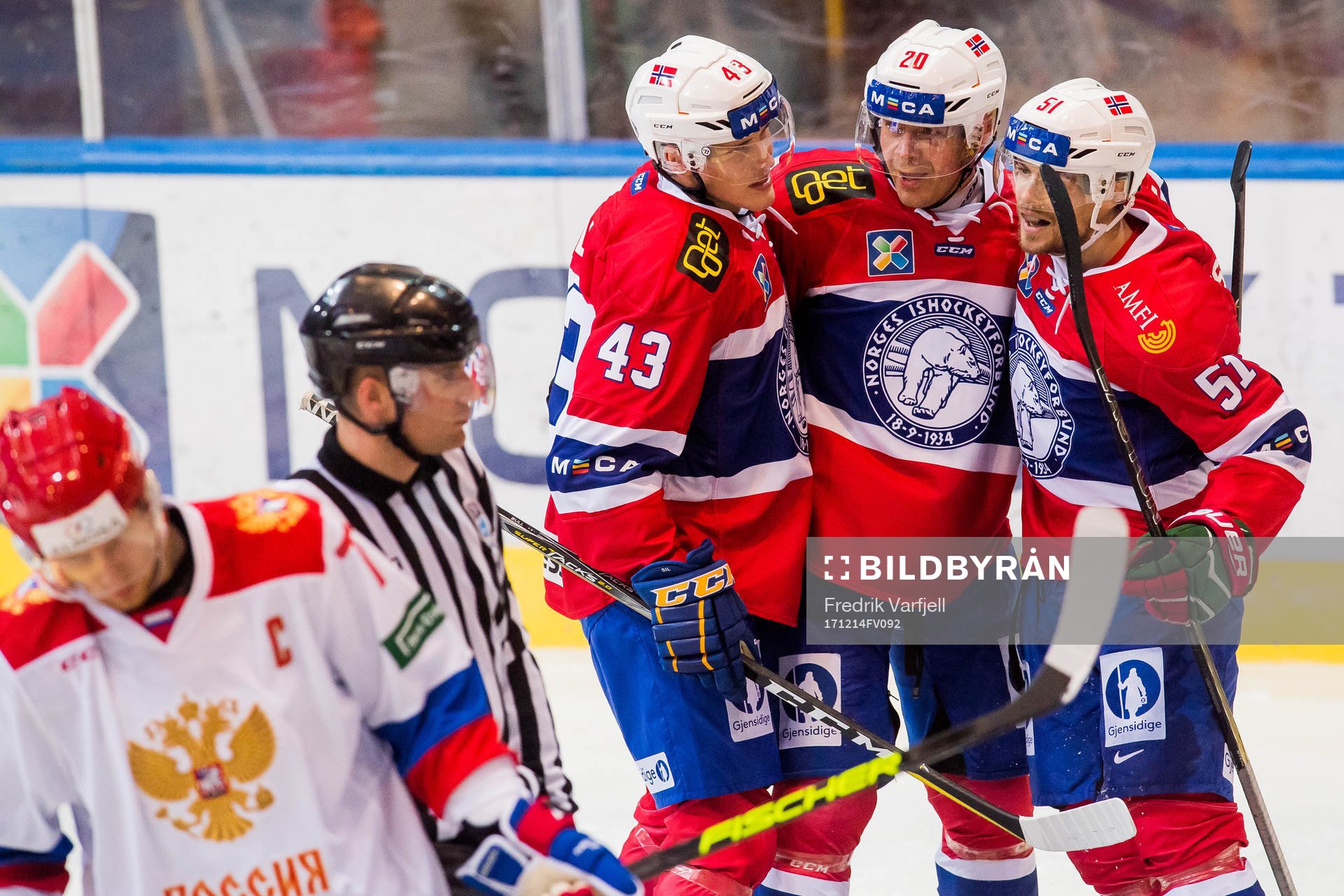 Anders Bastiansen of Norway celebrates with his teammates