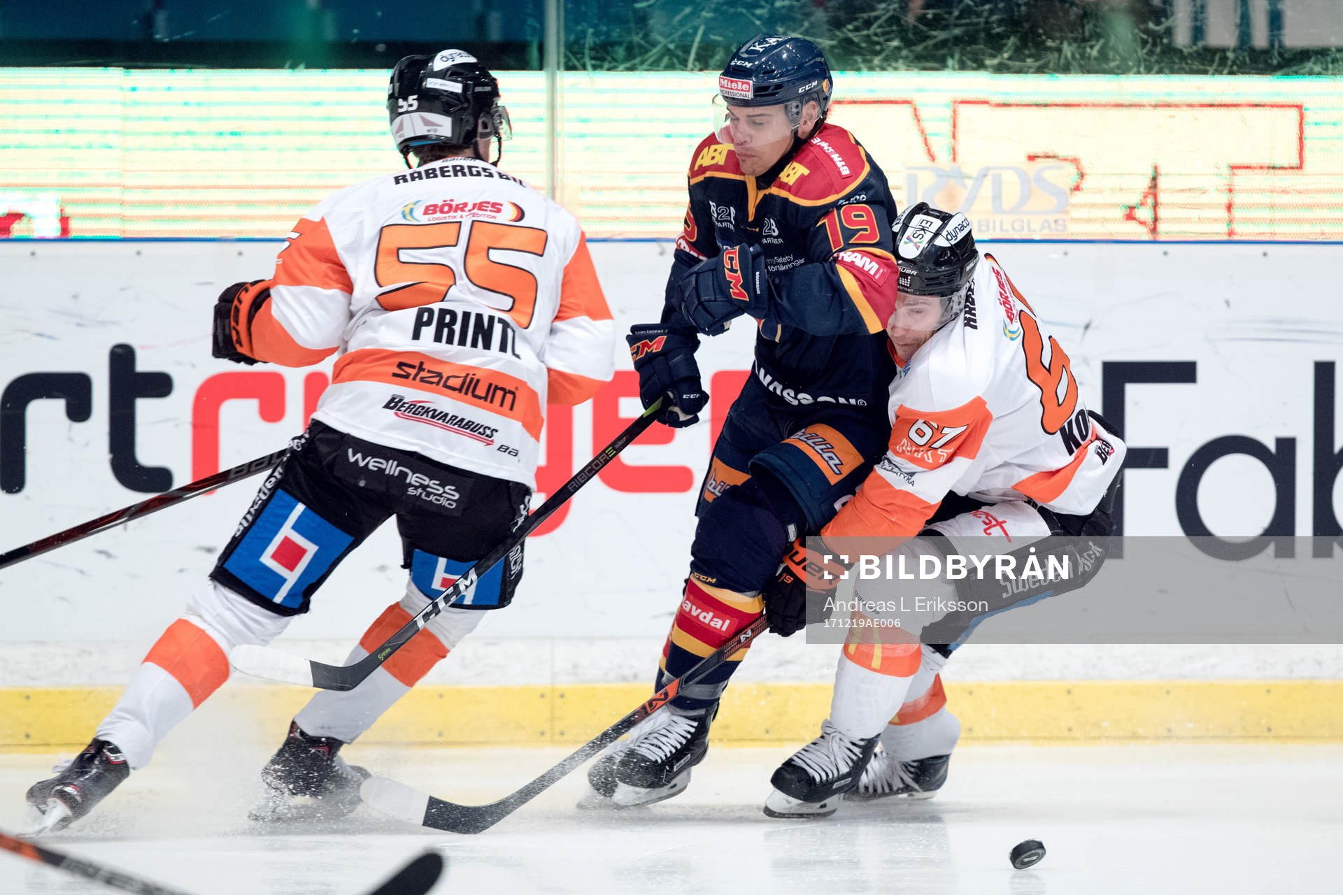 Djurgårdens Rene Bourque och Karlskronas David Printz och
