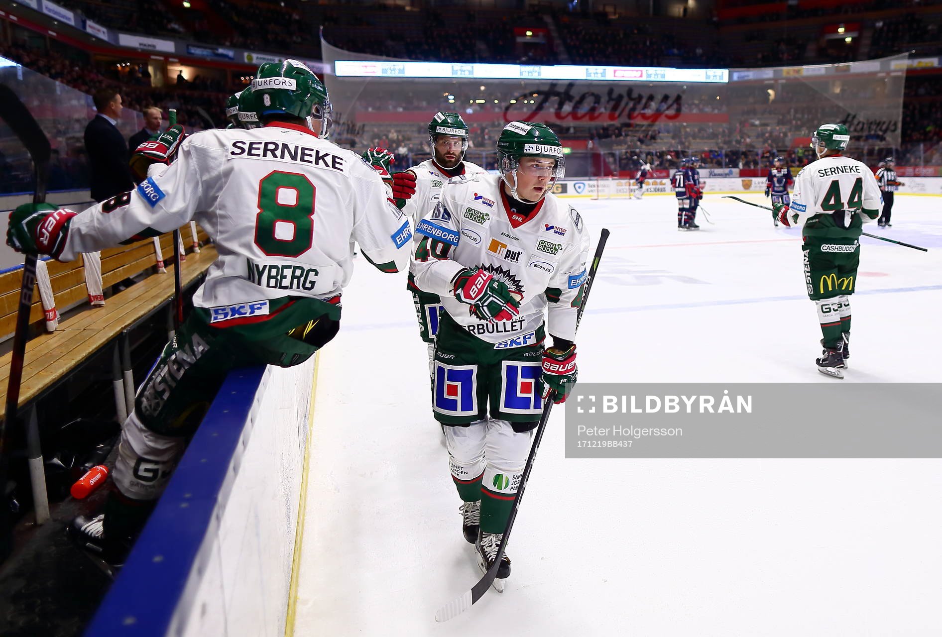 Frölundas Joel Mustonen jublar