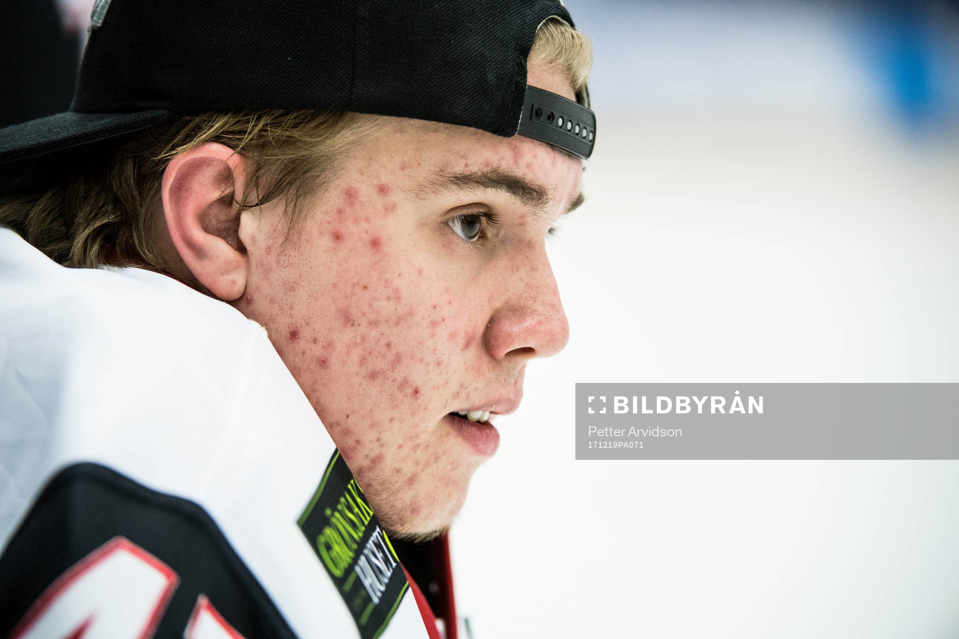 Malmö Redhawks målvakt Anton Malmborg i båset