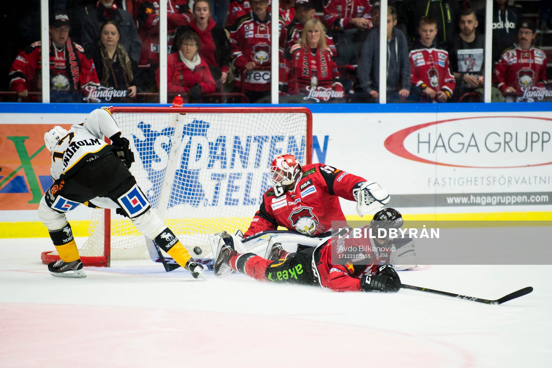Skellefteås Pär Lindholm gör 2-3 målet på Malmö