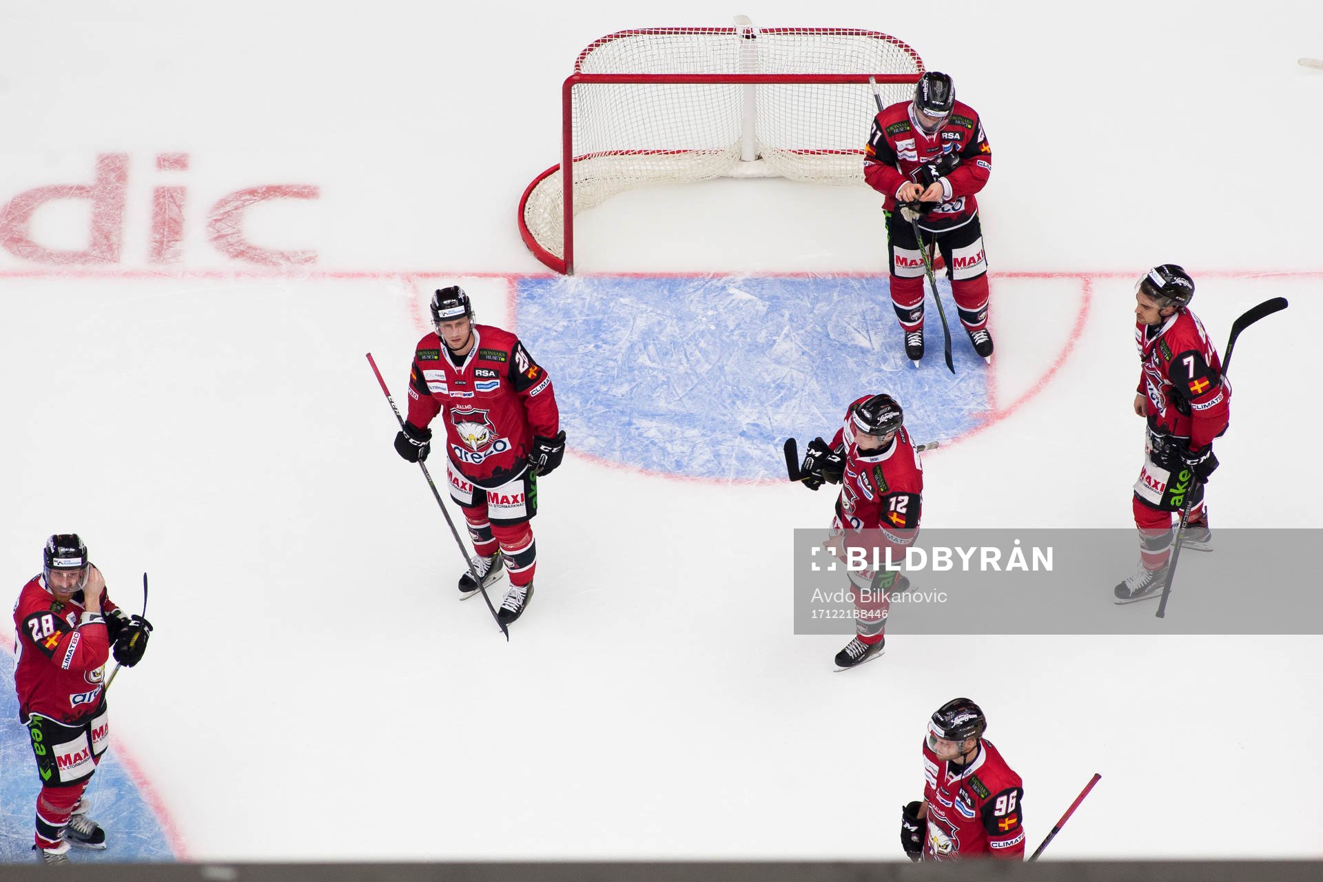 Malmö Redhawks spelare deppar