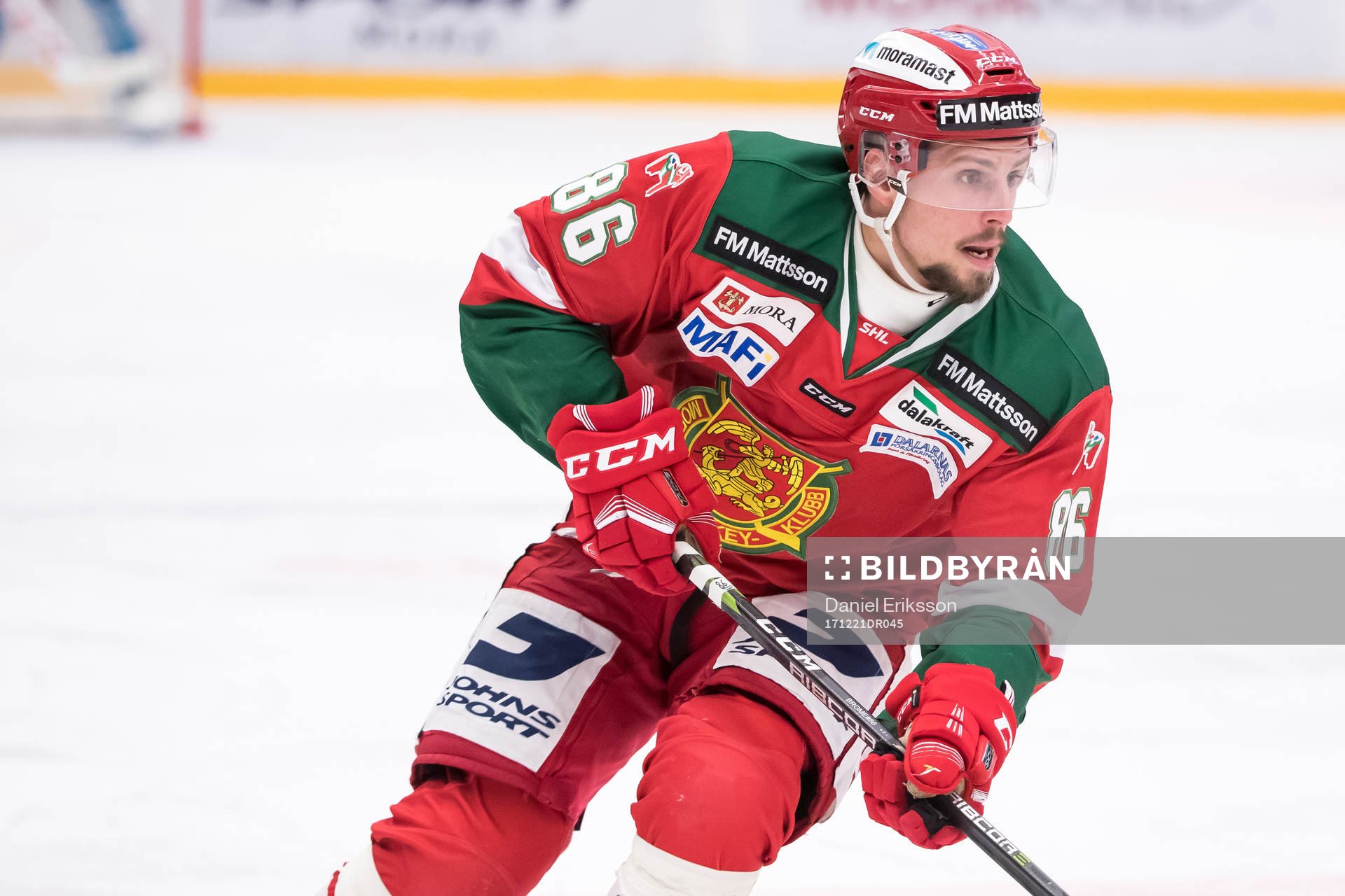 Moras Mathias Bromé  i ishockeymatchen i SHL mellan Mora