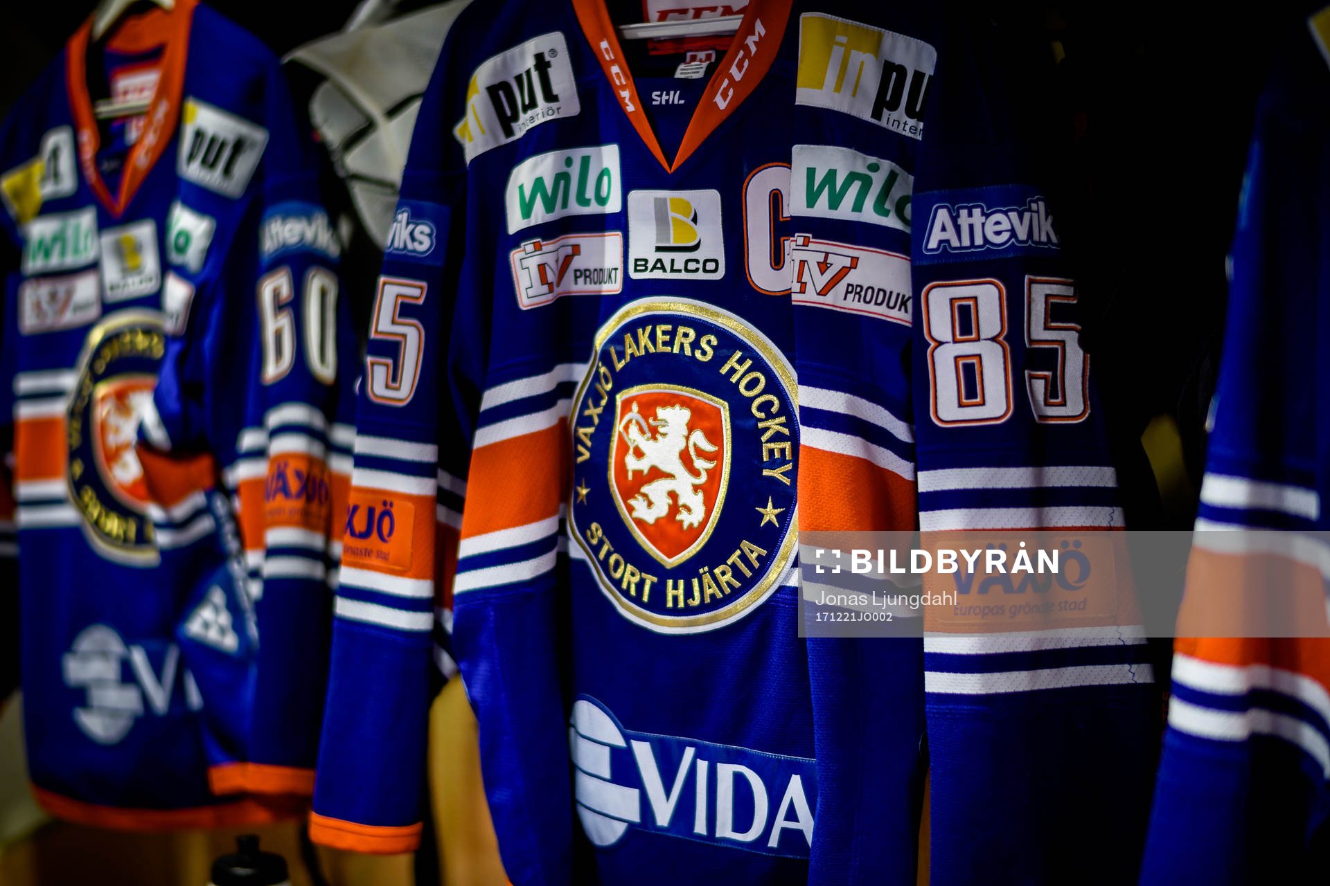Växjös Liam Reddox (ej i bild) matchtröja före