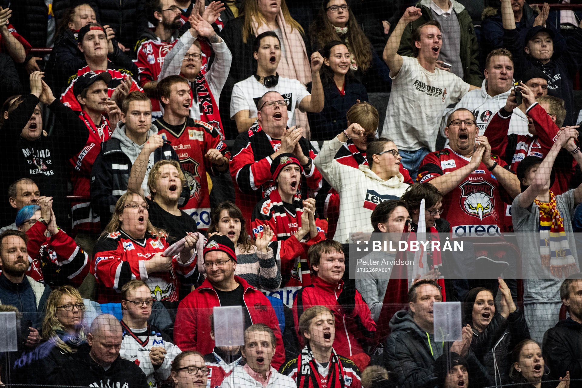 Malmö Redhawks supportrar jublar