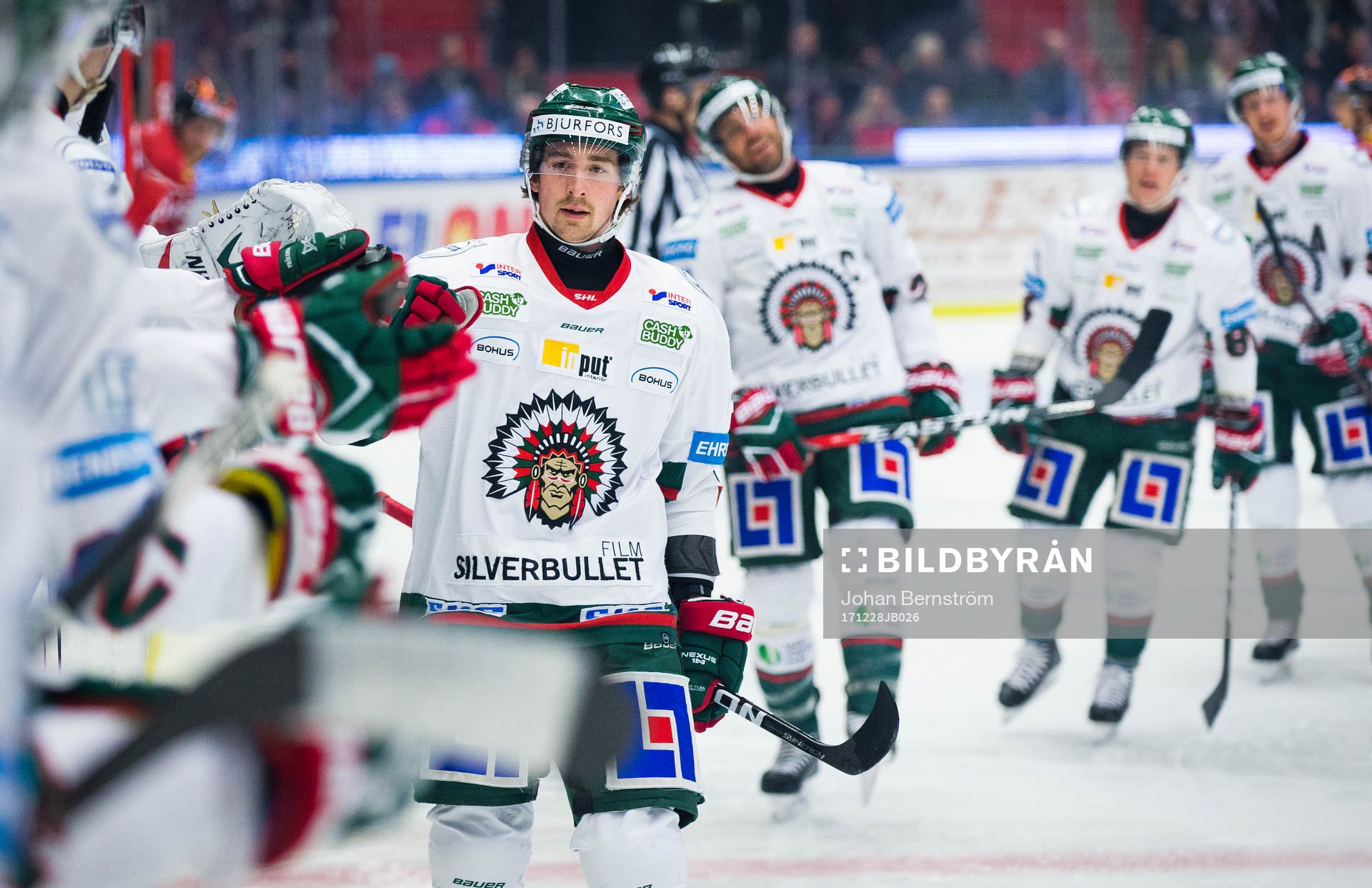 Frölundas Adam Almqvist jublar vid Frölundas 0-1 mål