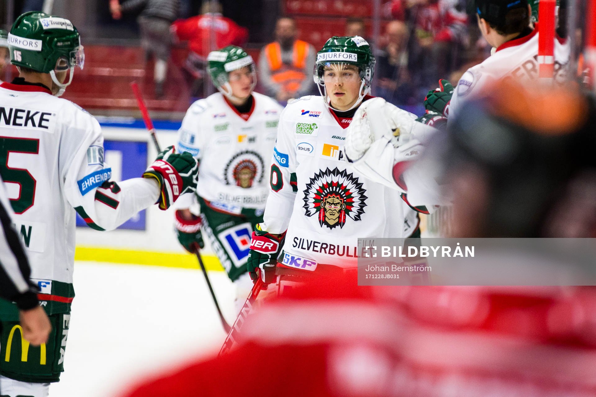 Frölundas Joel Mustonen jublar