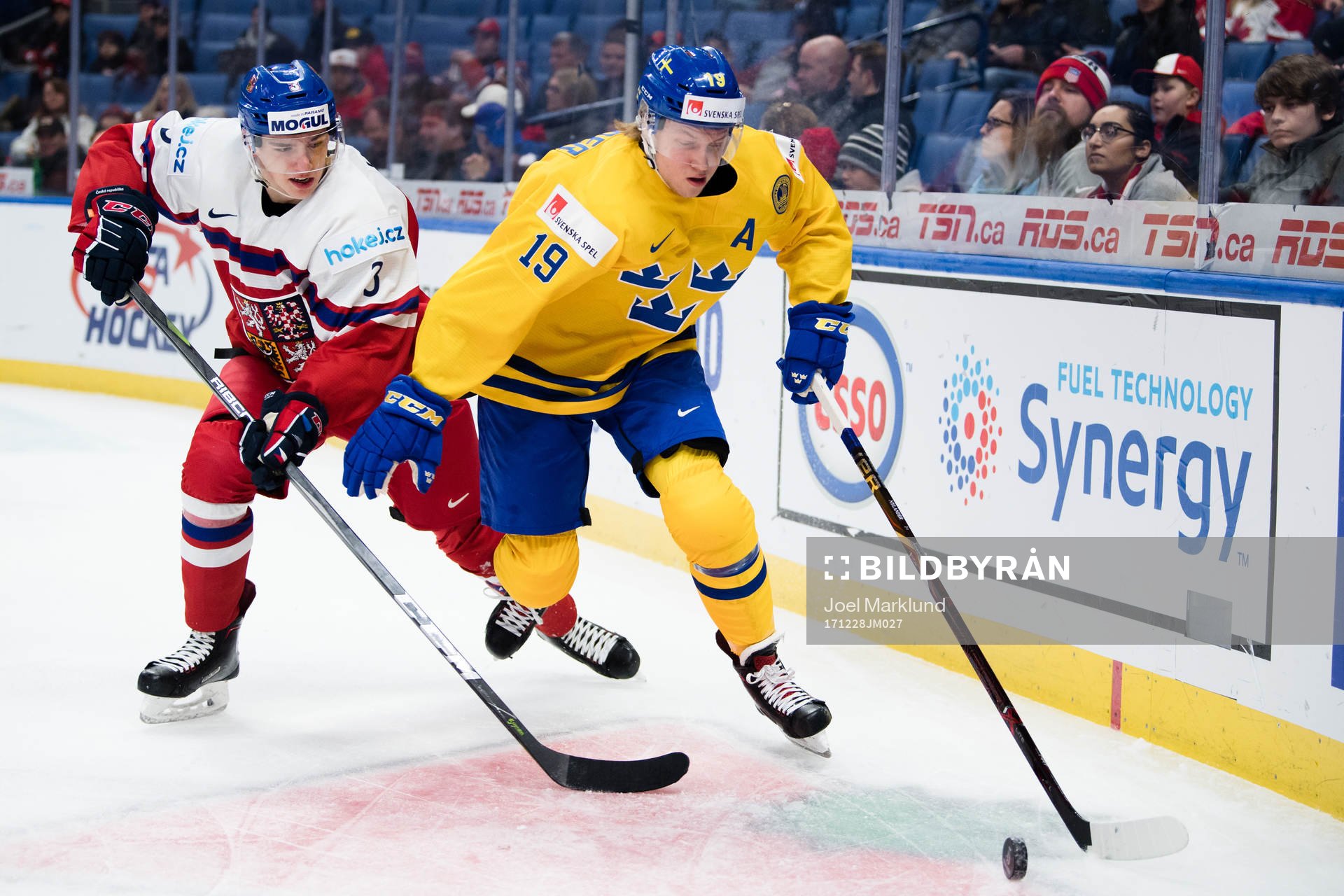 Tjeckiens Libor Hajek och Sveriges Alexander Nylander