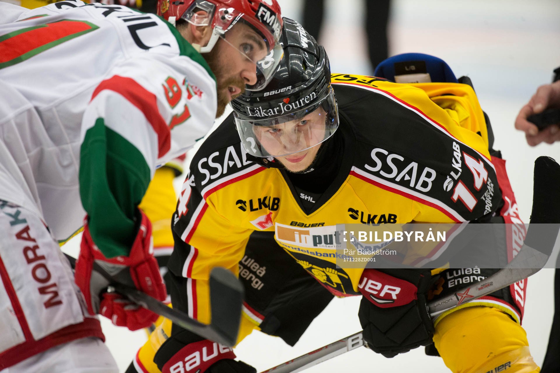Luleås Jonas Berglund  och Moras Jacob Lagacé
