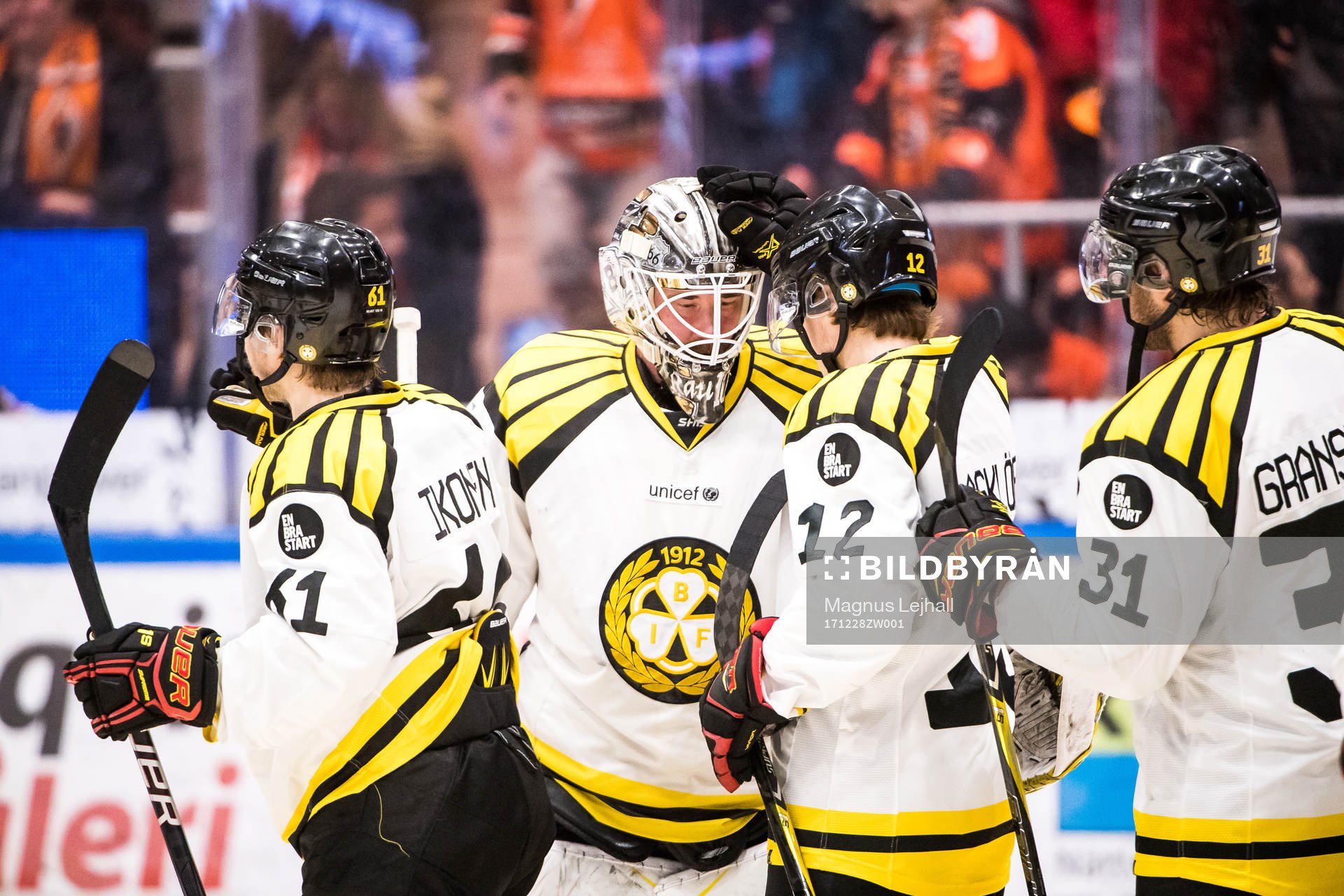 Brynäs Juuso Ikonen, målvakt David Rautio, Samuel Asklöf