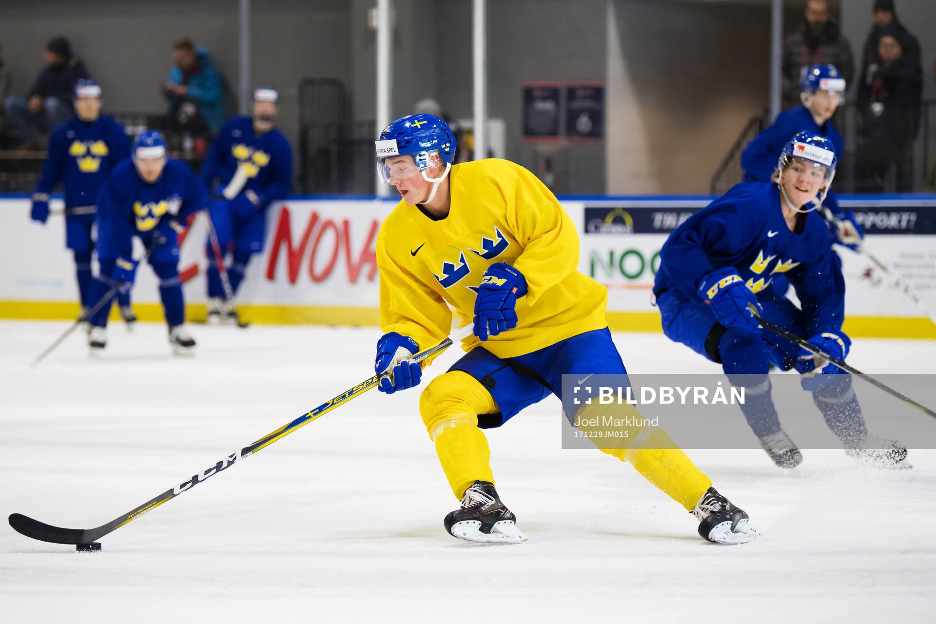 Gustav Lindström på Sveriges träning