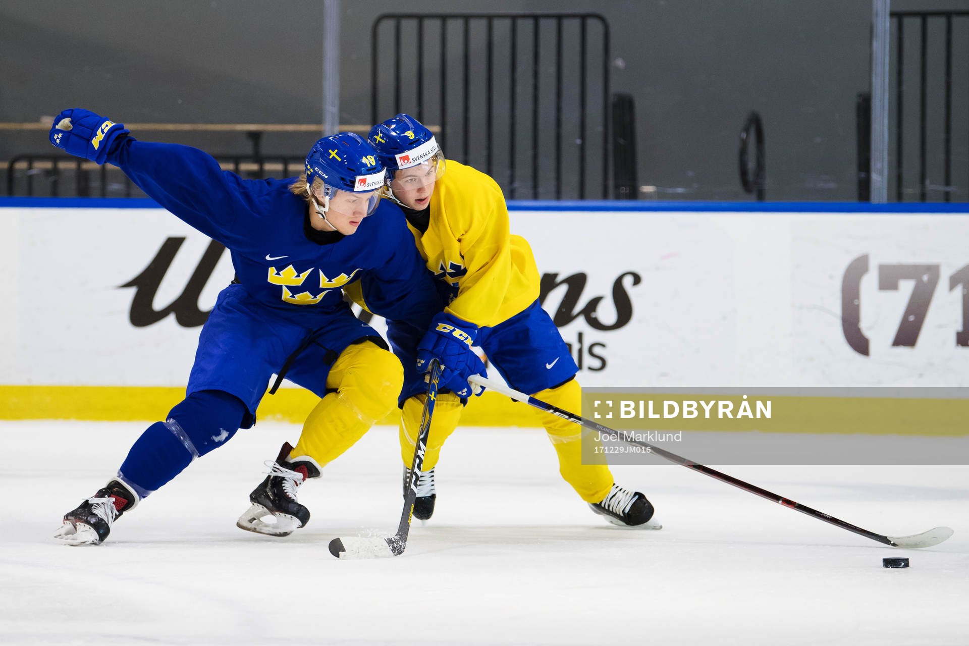 Alexander Nylander och Tim Söderlund på Sveriges träning