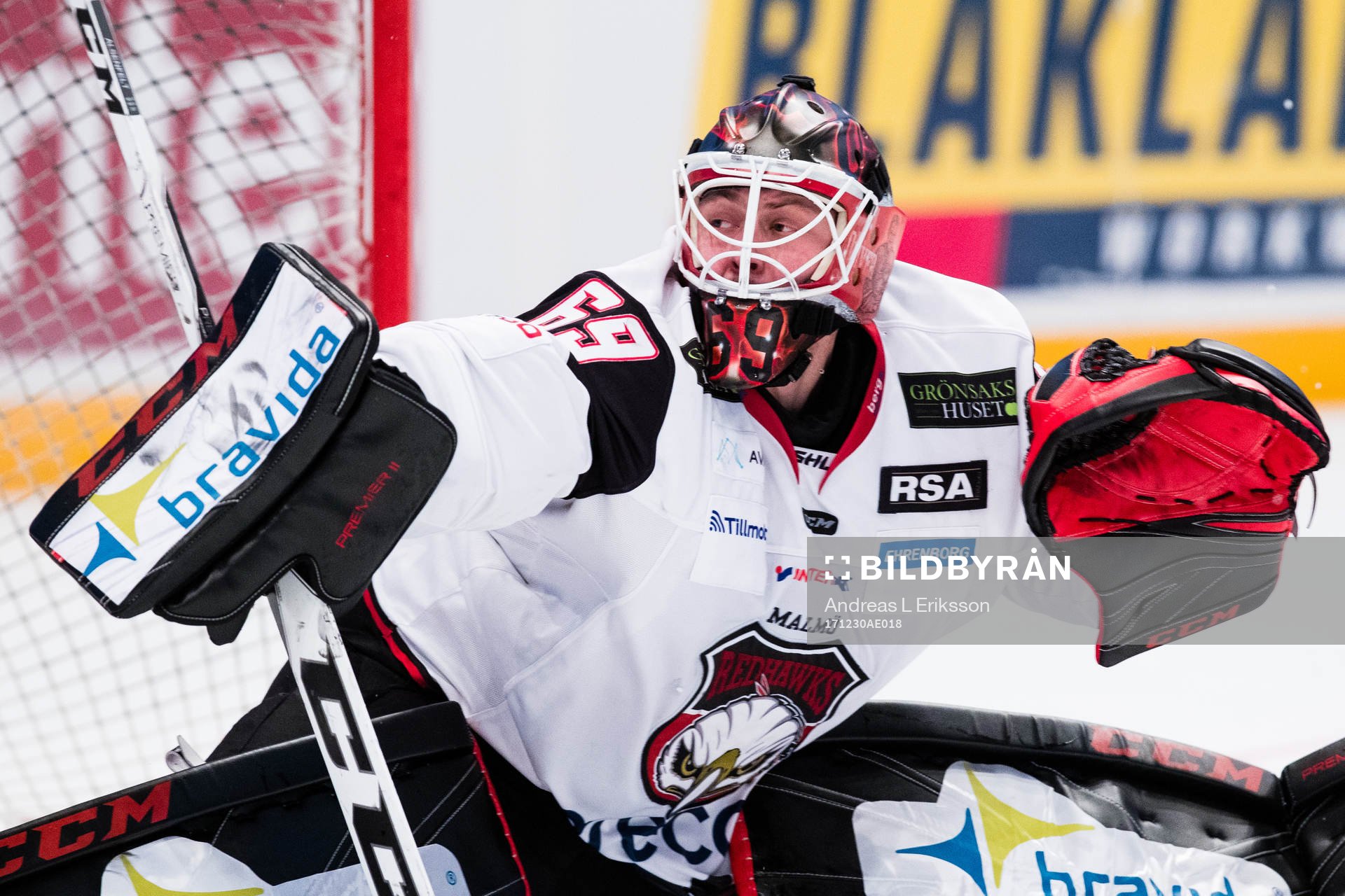 Malmö Redhawks målvakt Oscar Alsenfelt