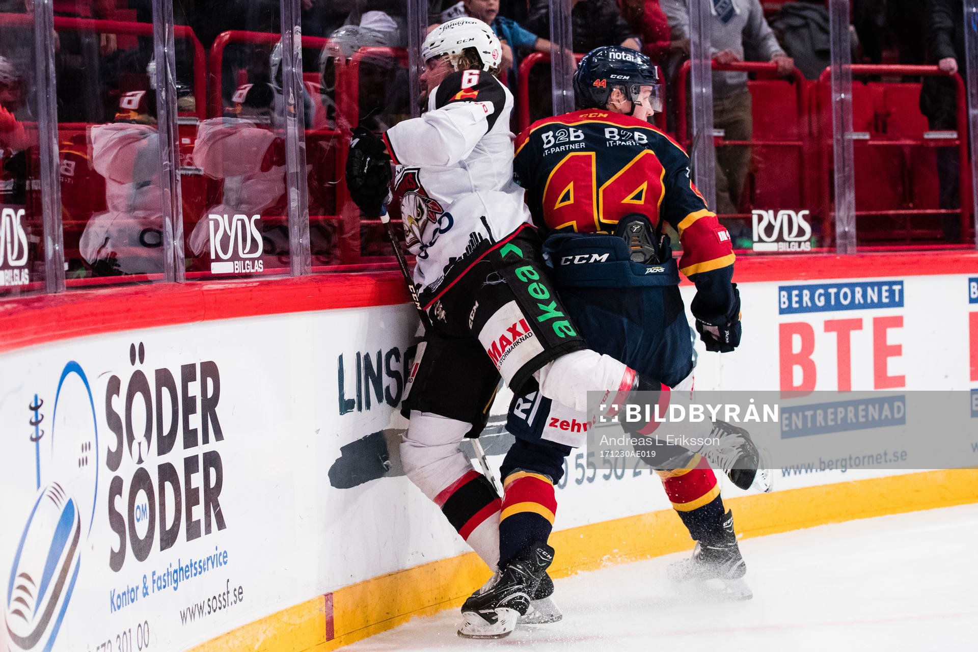 Malmö Redhawks Stefan Warg och Djurgårdens Lukas Vejdemo