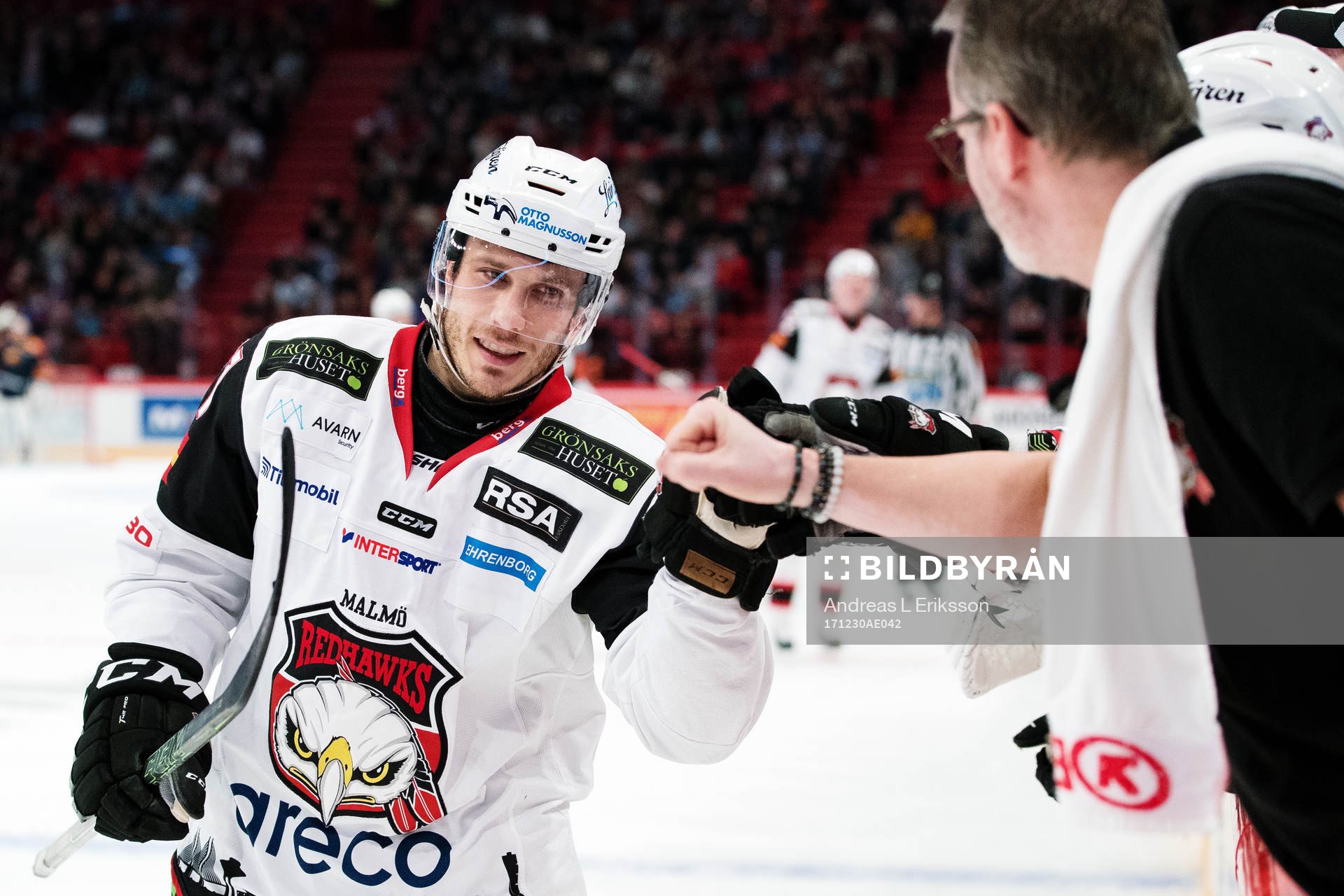 Malmö Redhawks Andy Miele jublar