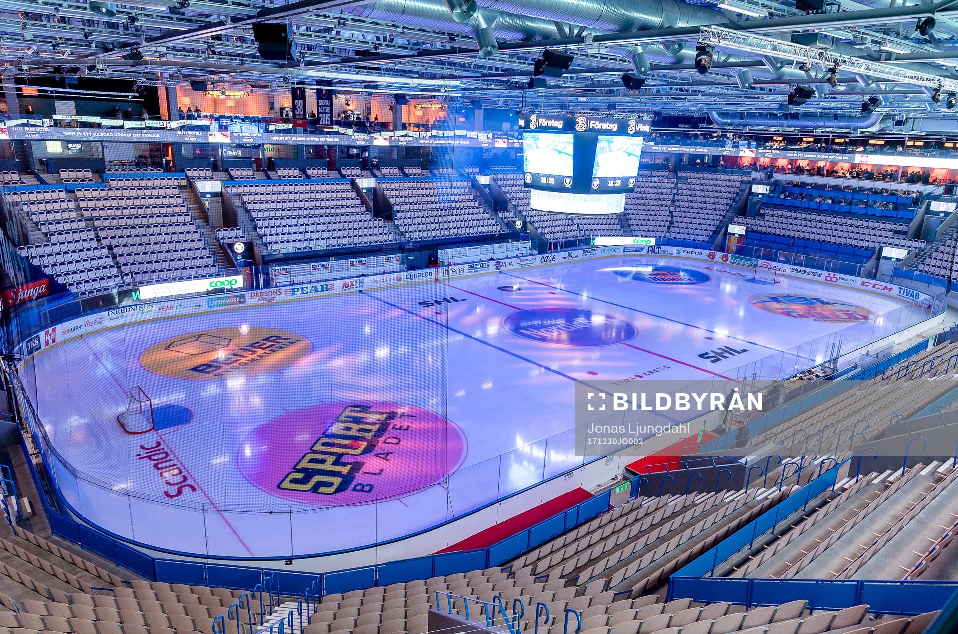Generell interiör vy från Vida arena före