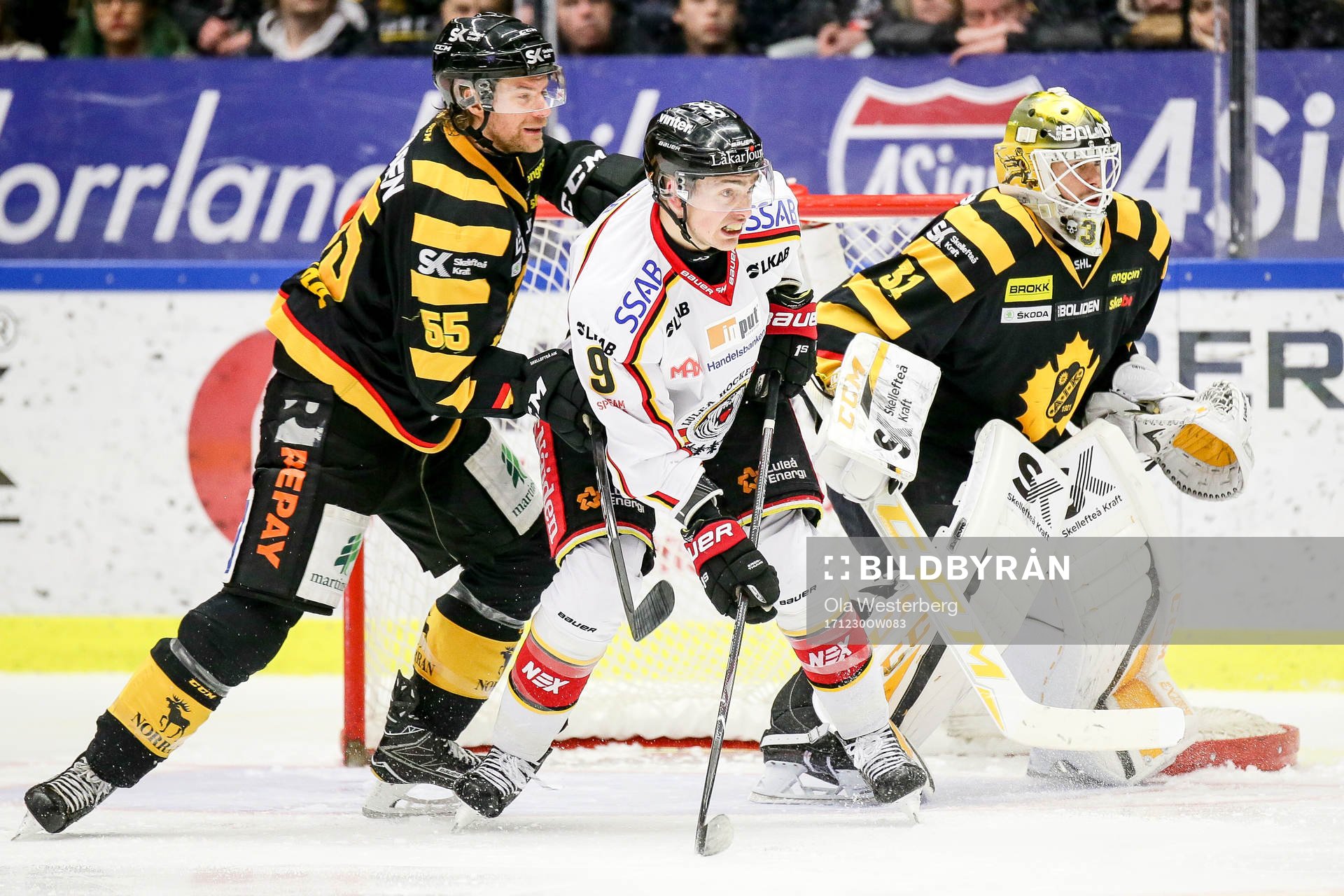 Skellefteås Michael Kostka och målvakt Joni Ortio